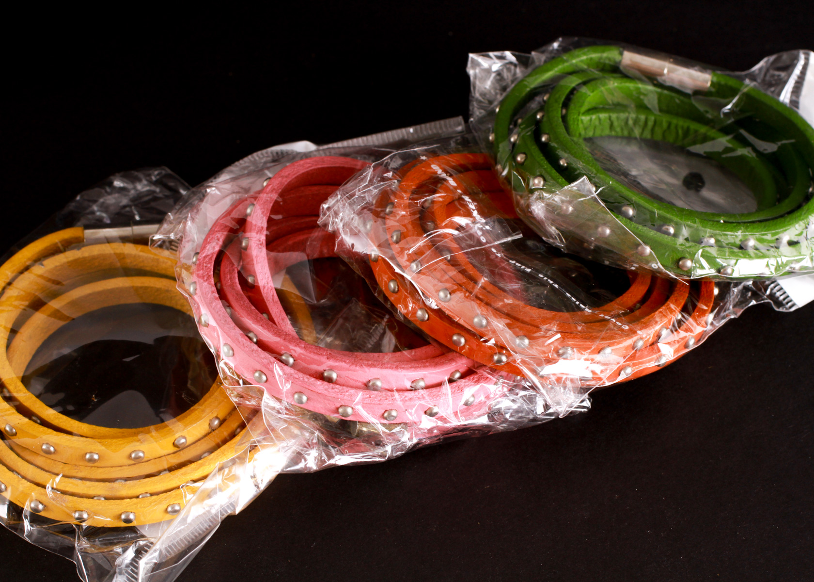 Group of Faux Leather Wrap Bracelets