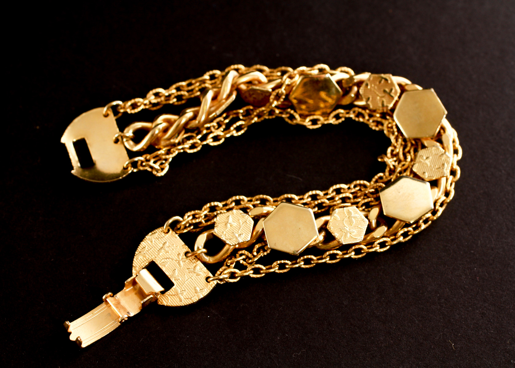 Assortment of Gold Toned Bracelets