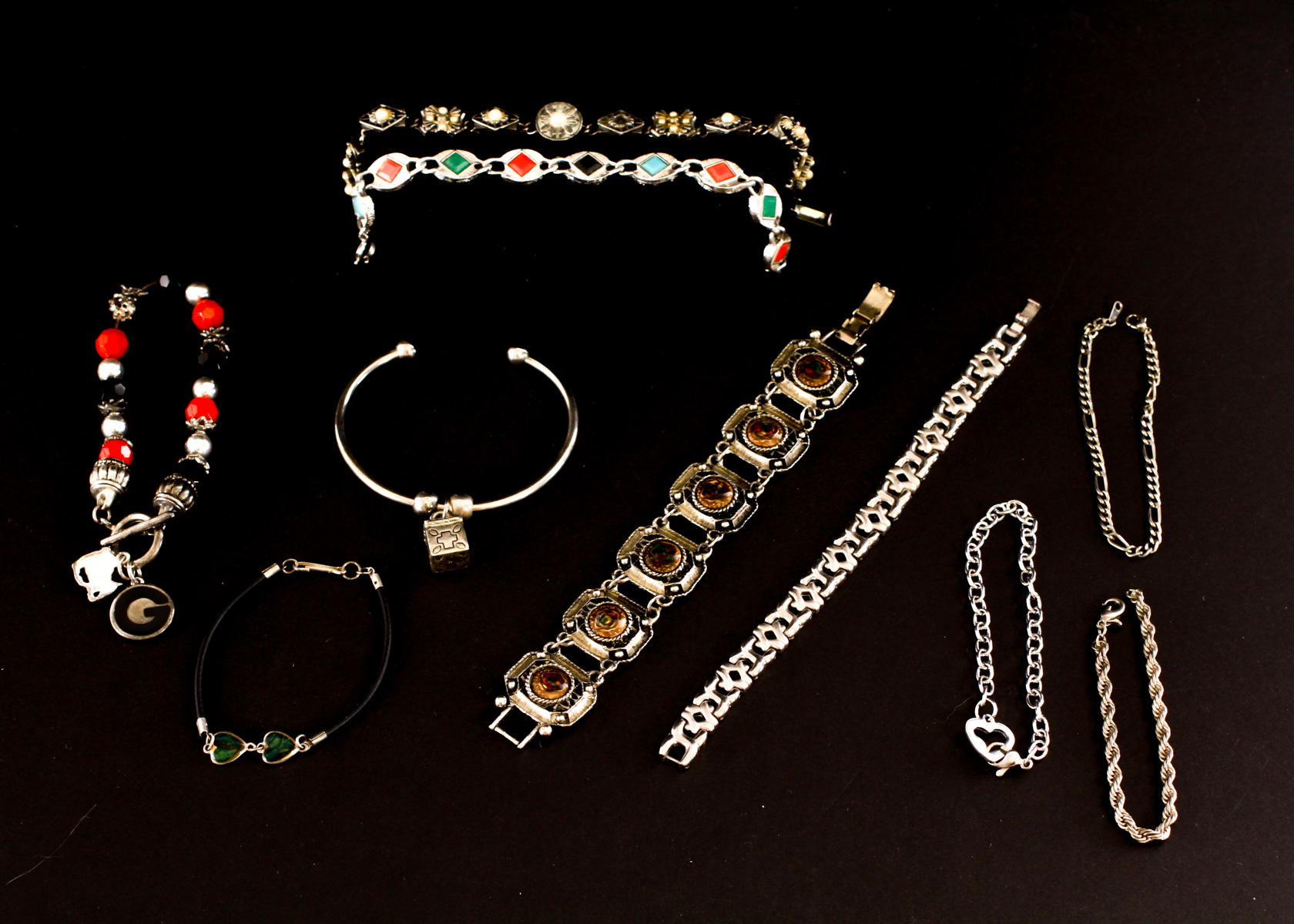 Assortment of Silver Toned Bracelets