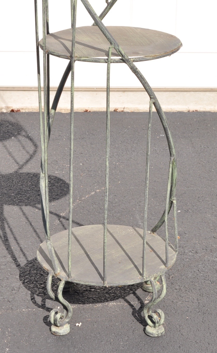 Circular Green Metal Etagere