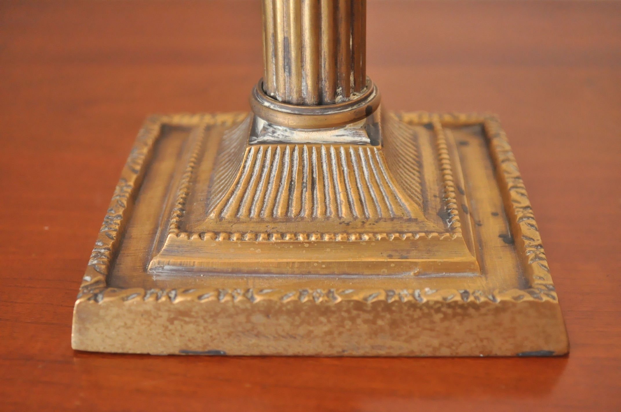 Brass Easel and Candlesticks