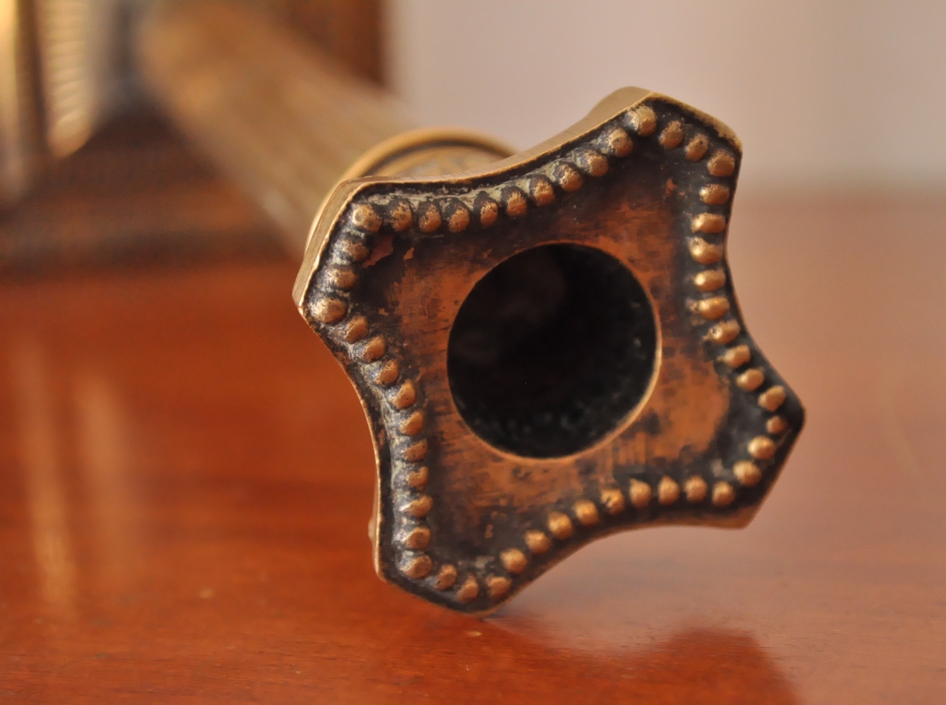 Brass Easel and Candlesticks