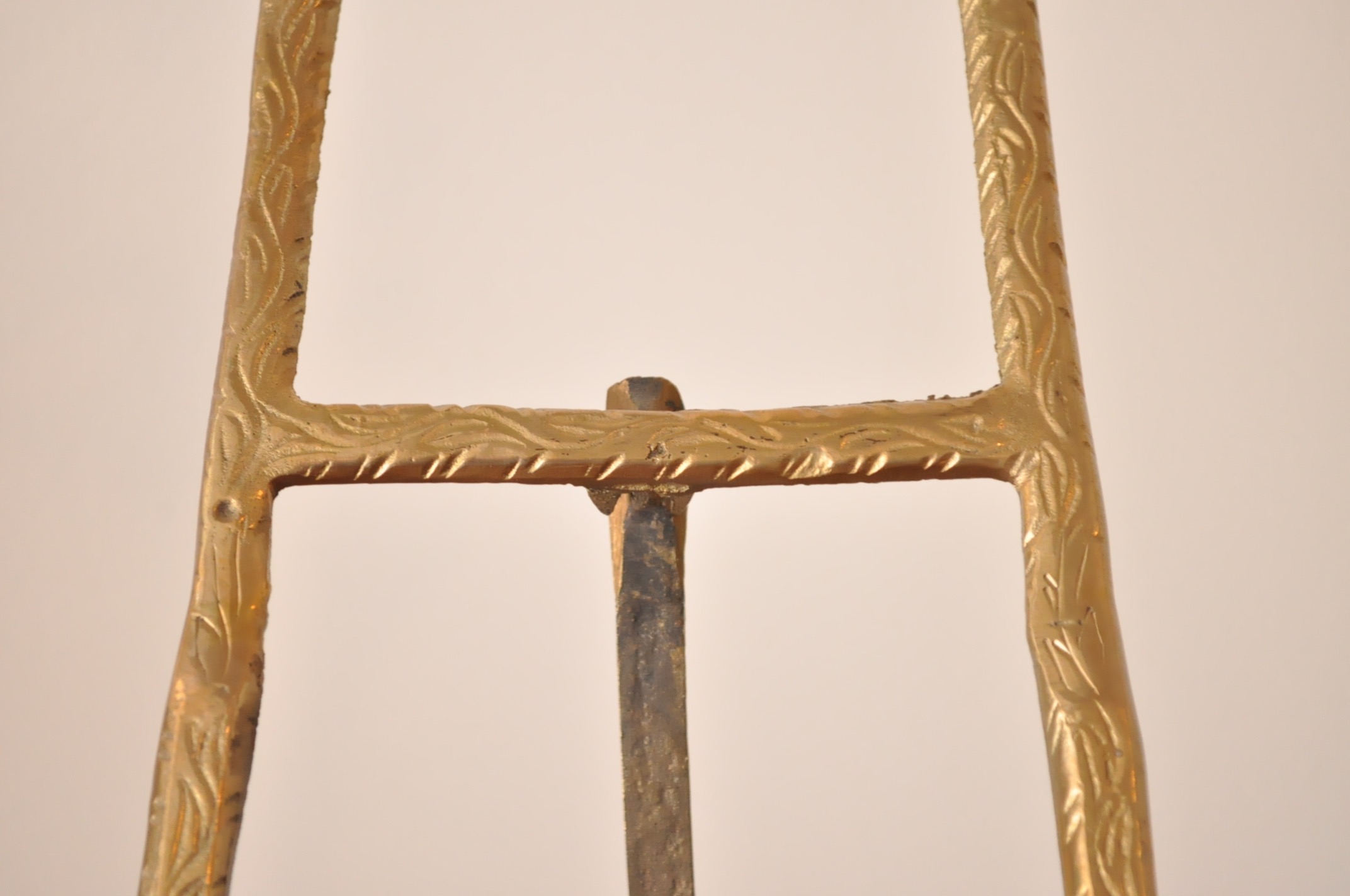 Brass Easel and Candlesticks