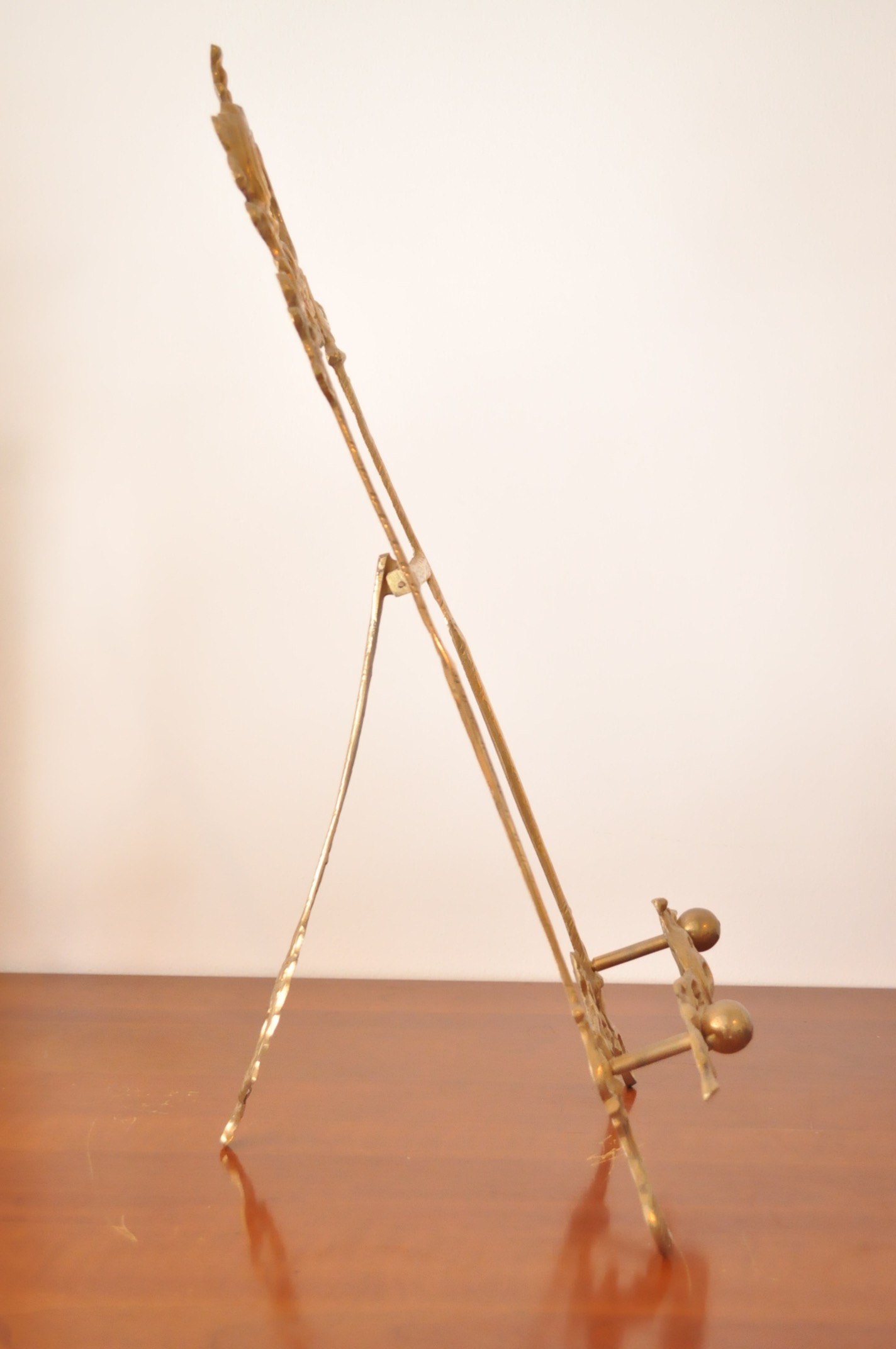Brass Easel and Candlesticks