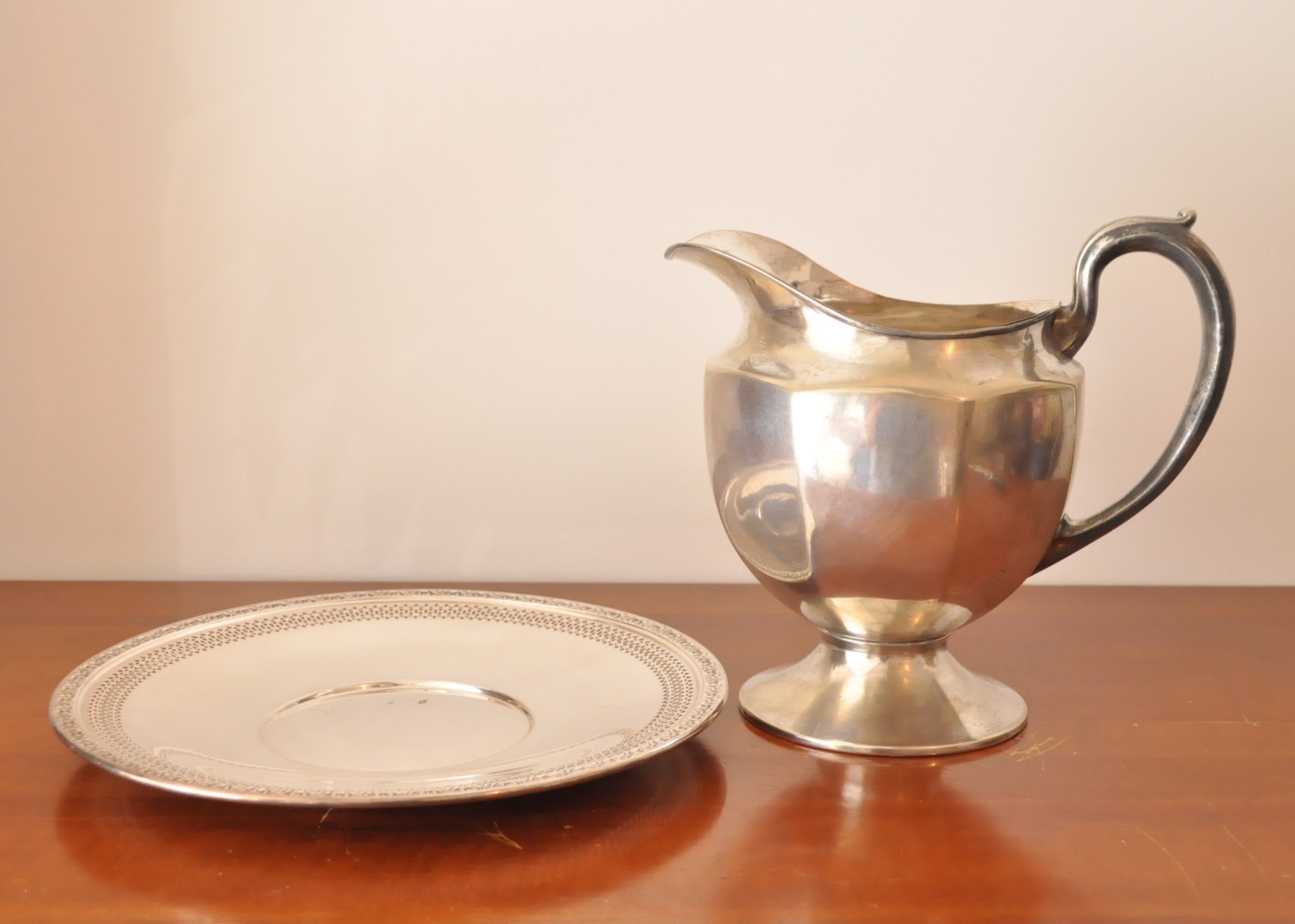 Silverplate Pitcher and Platter