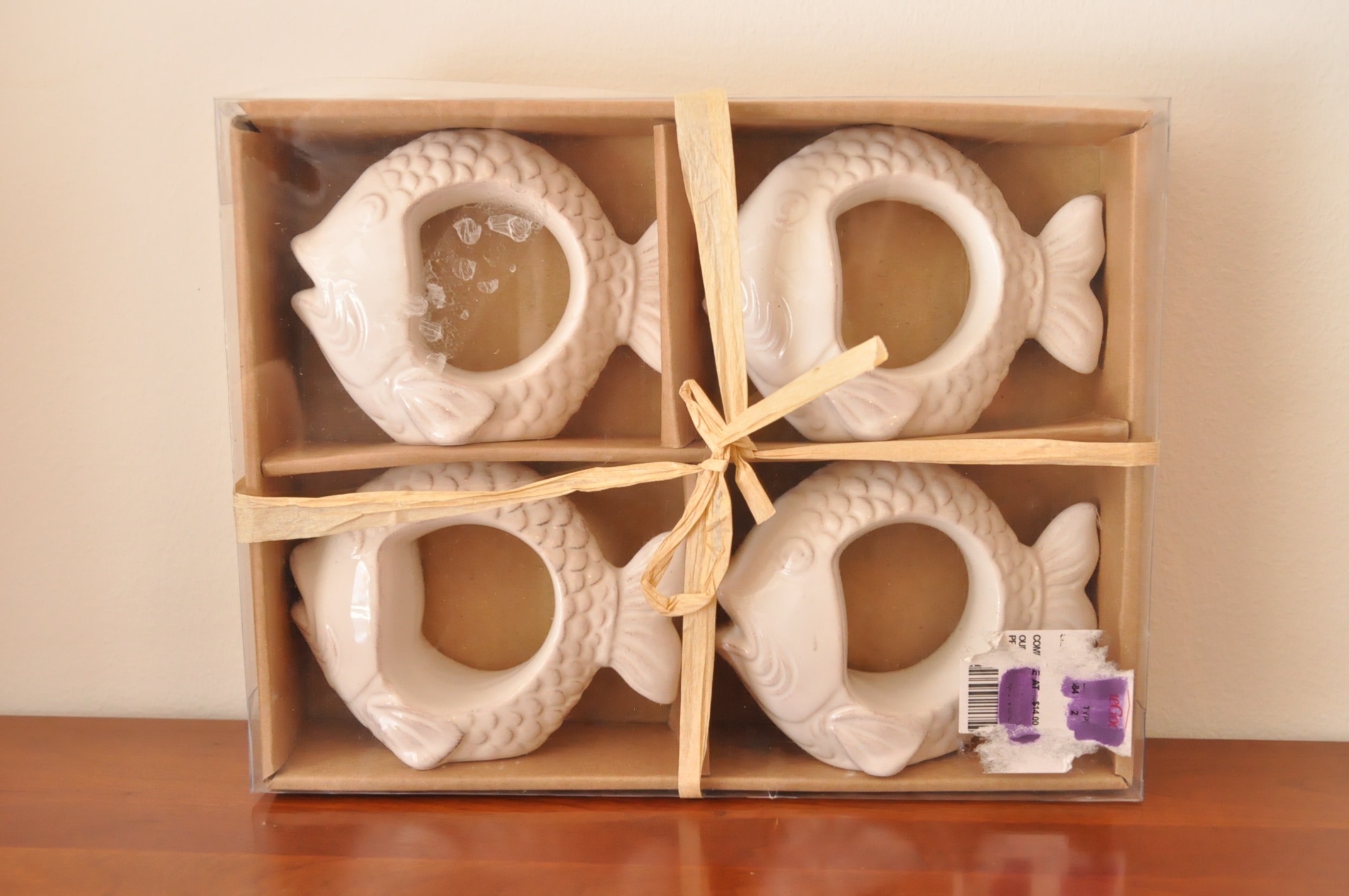 Pewter Fish and Ceramic Fish Napkin Rings