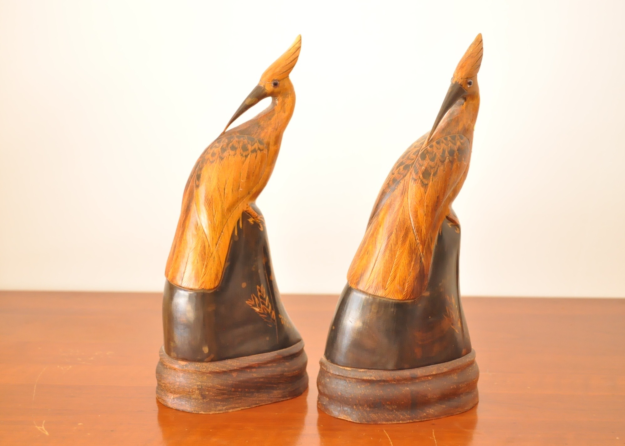 Vintage Wood Carved Birds