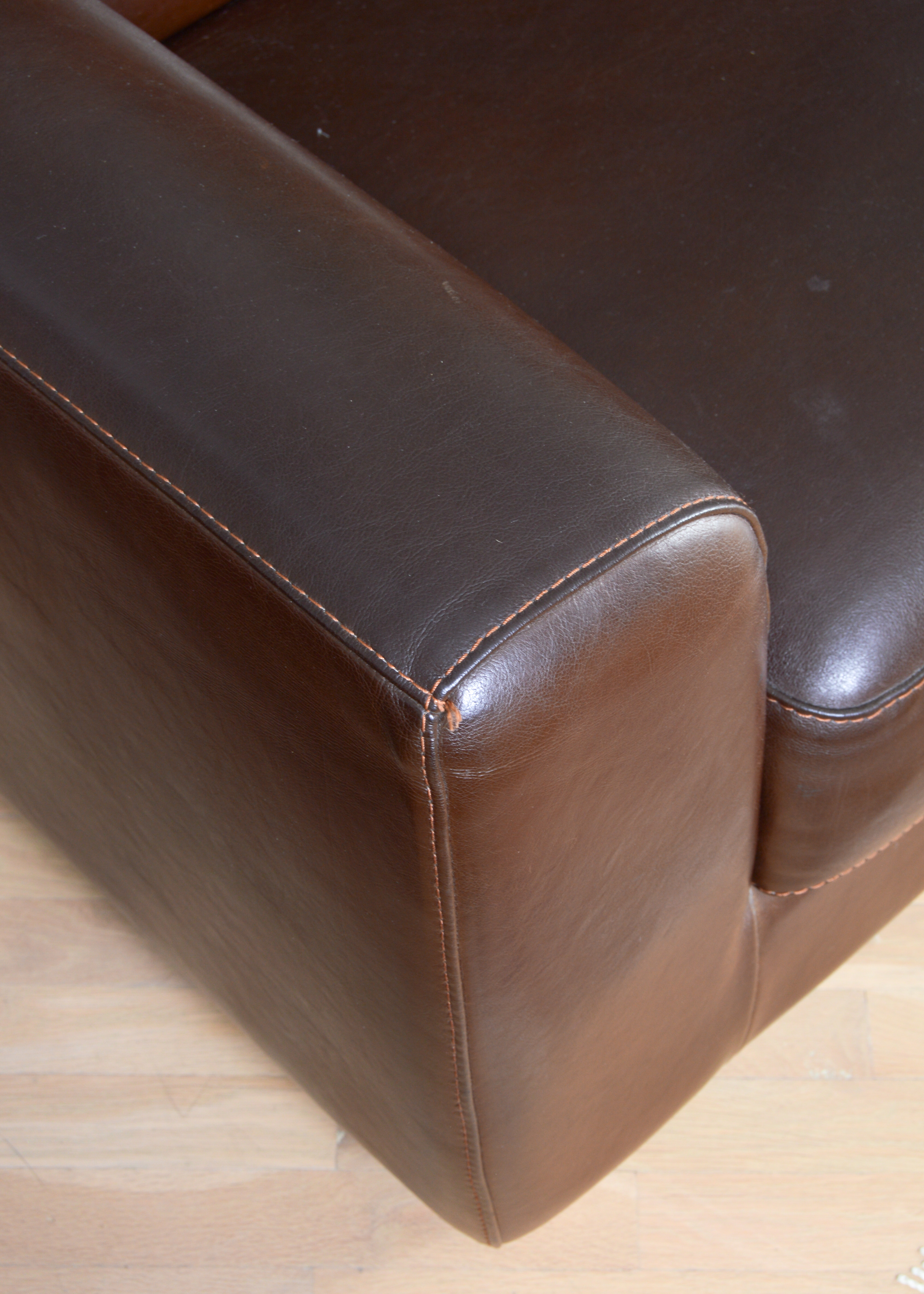 Nicoletti Italy Italian Leather Three Seat Couch