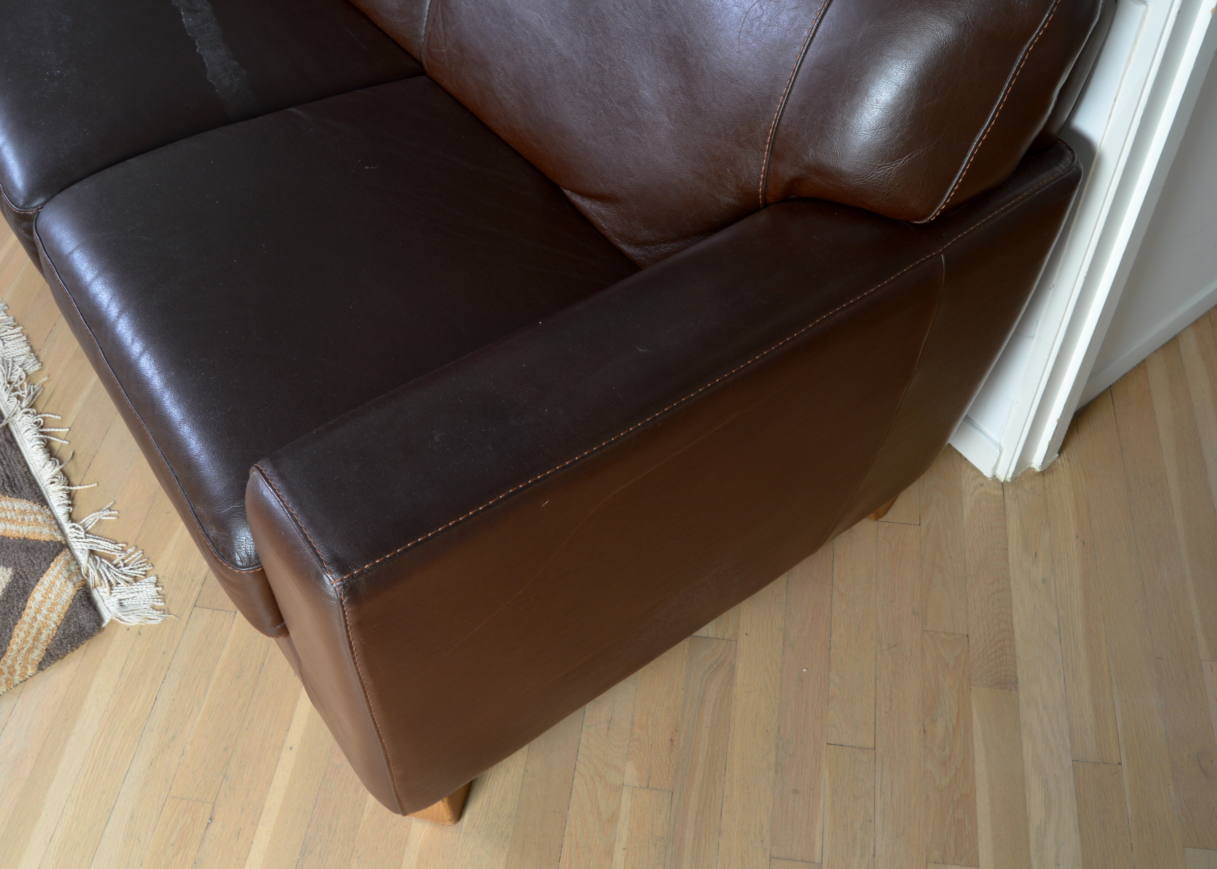 Nicoletti Italy Italian Leather Three Seat Couch