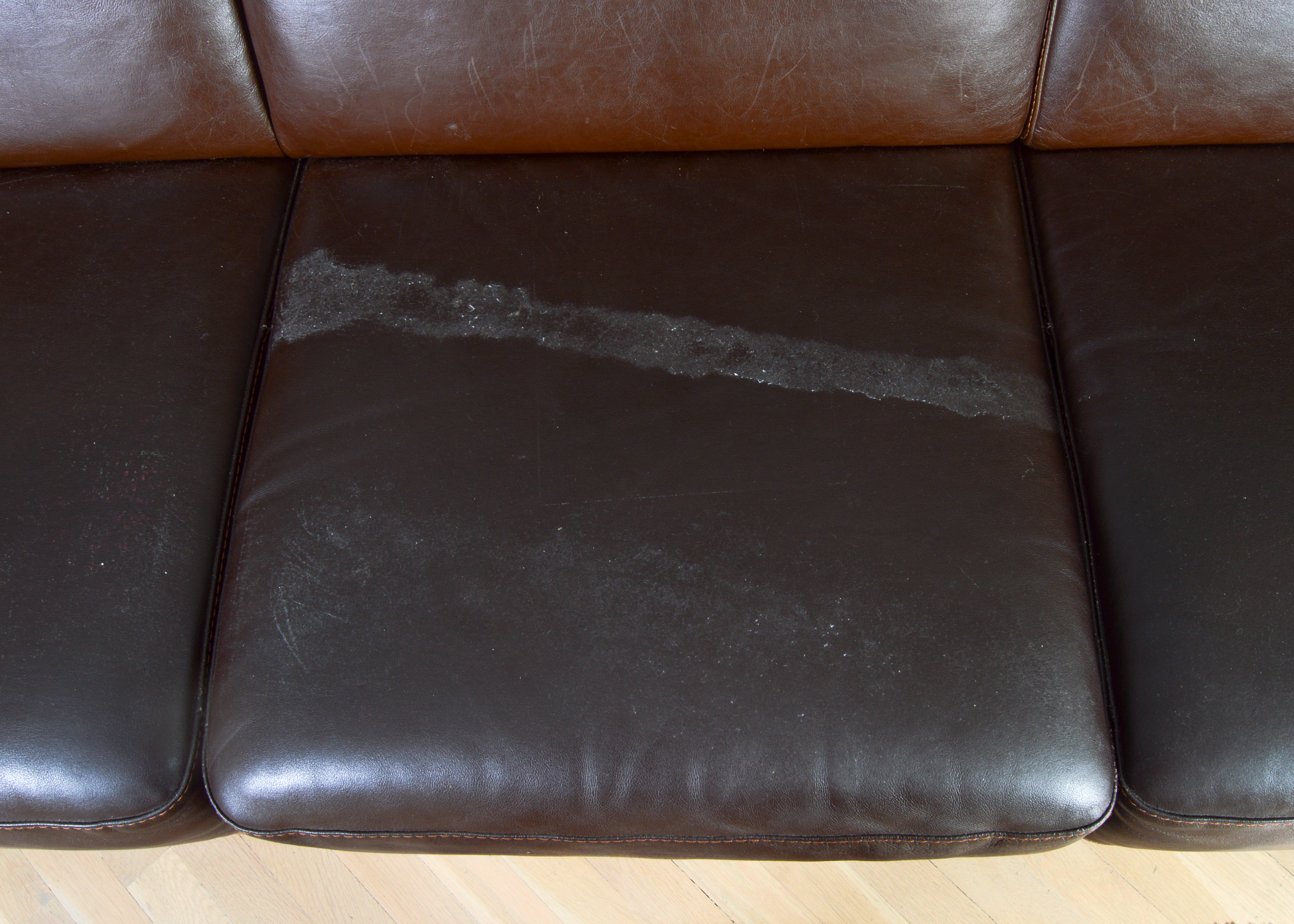 Nicoletti Italy Italian Leather Three Seat Couch