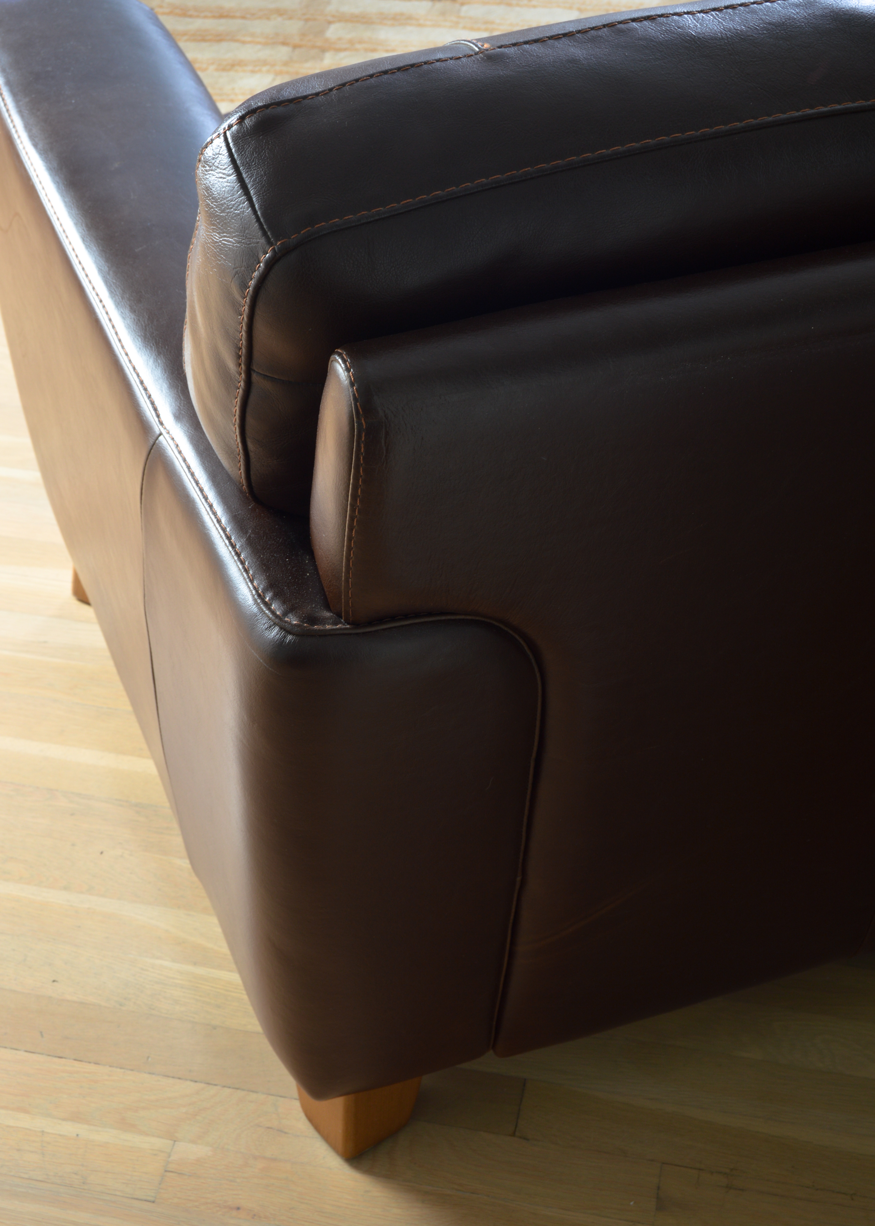 Nicoletti Italy Italian Leather Three Seat Couch