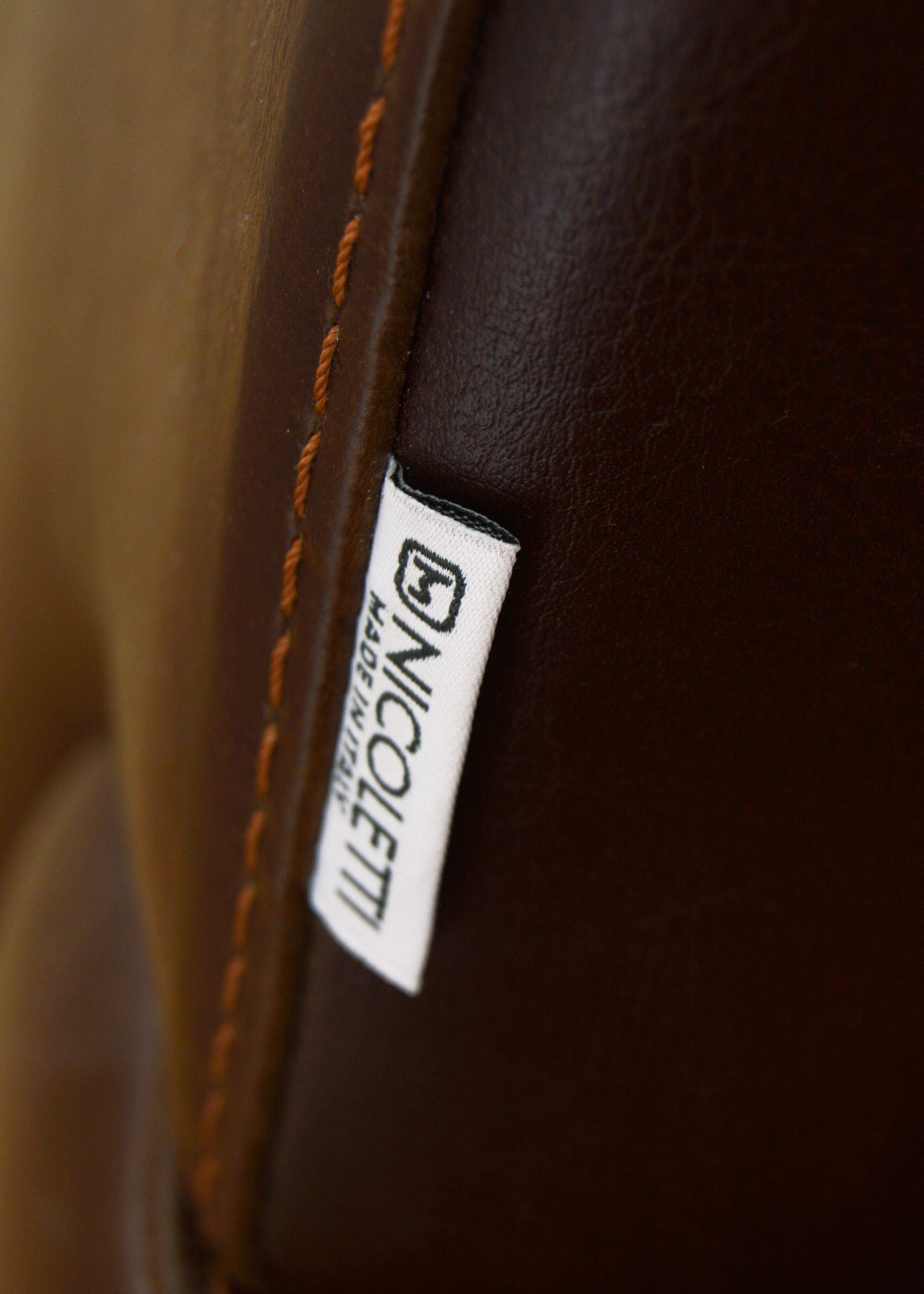 Nicoletti Italy Italian Leather Three Seat Couch