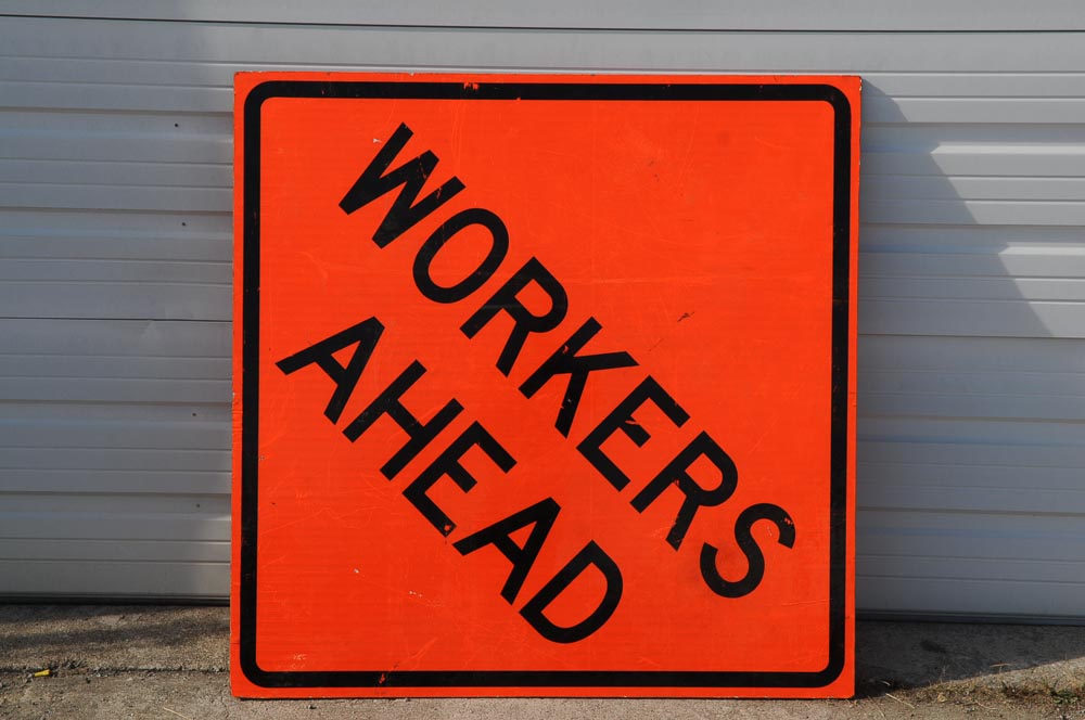 "Workers Ahead" Road Sign
