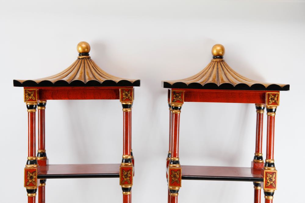Pair of Asian Inspired Wall Shelves