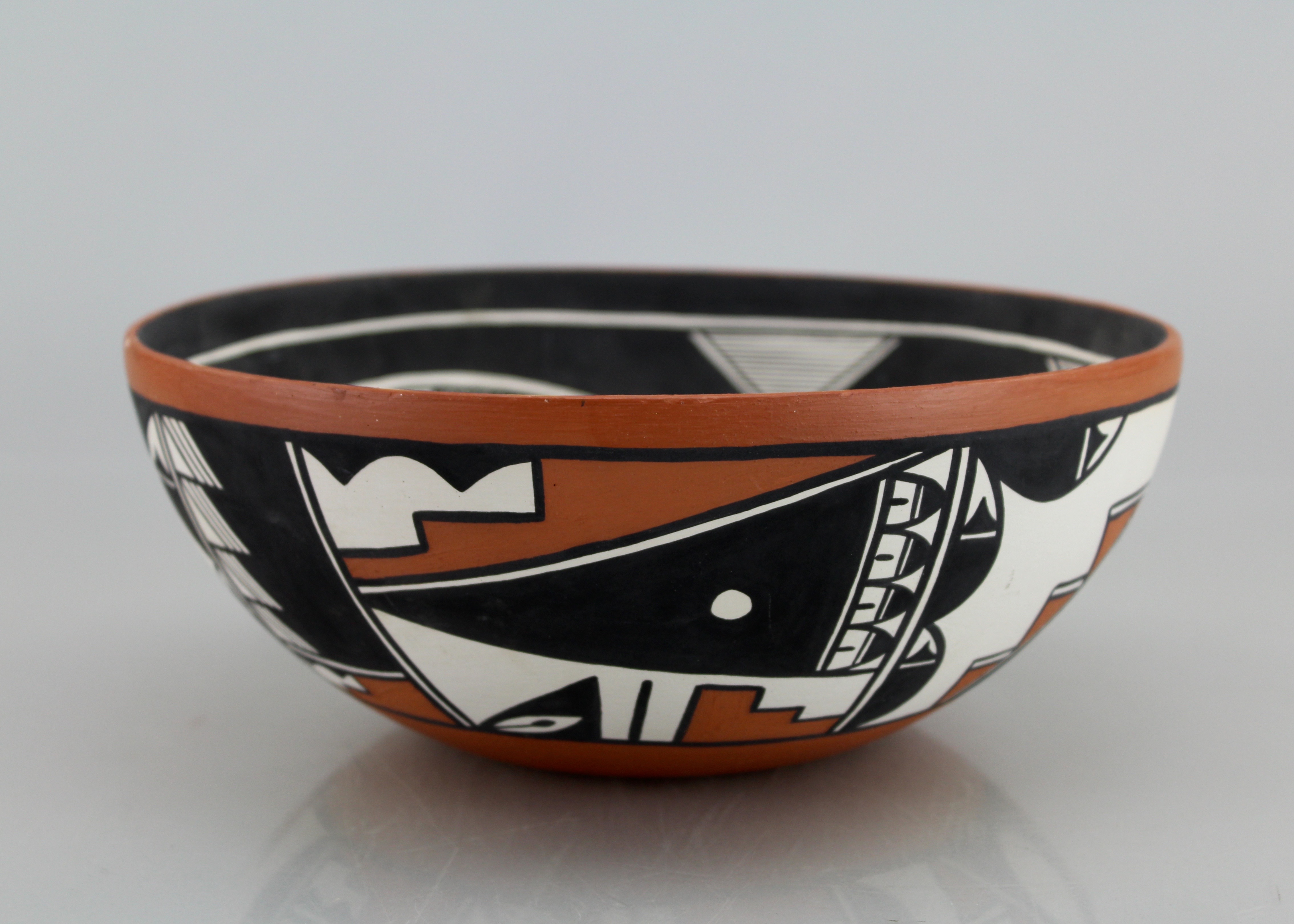 V.J.T. Jemez Pueblo Pottery Hummingbird Bowl Signed