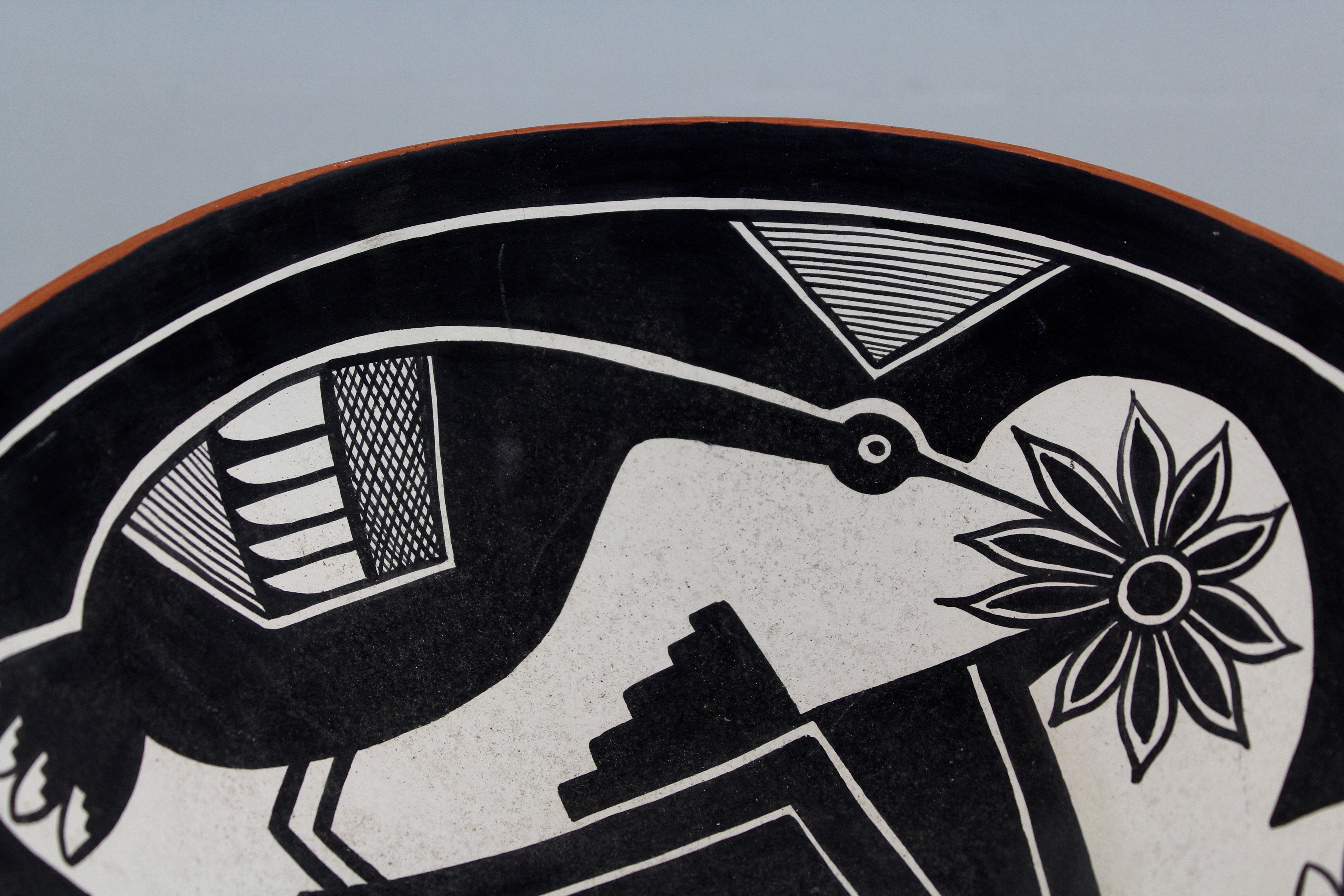 V.J.T. Jemez Pueblo Pottery Hummingbird Bowl Signed