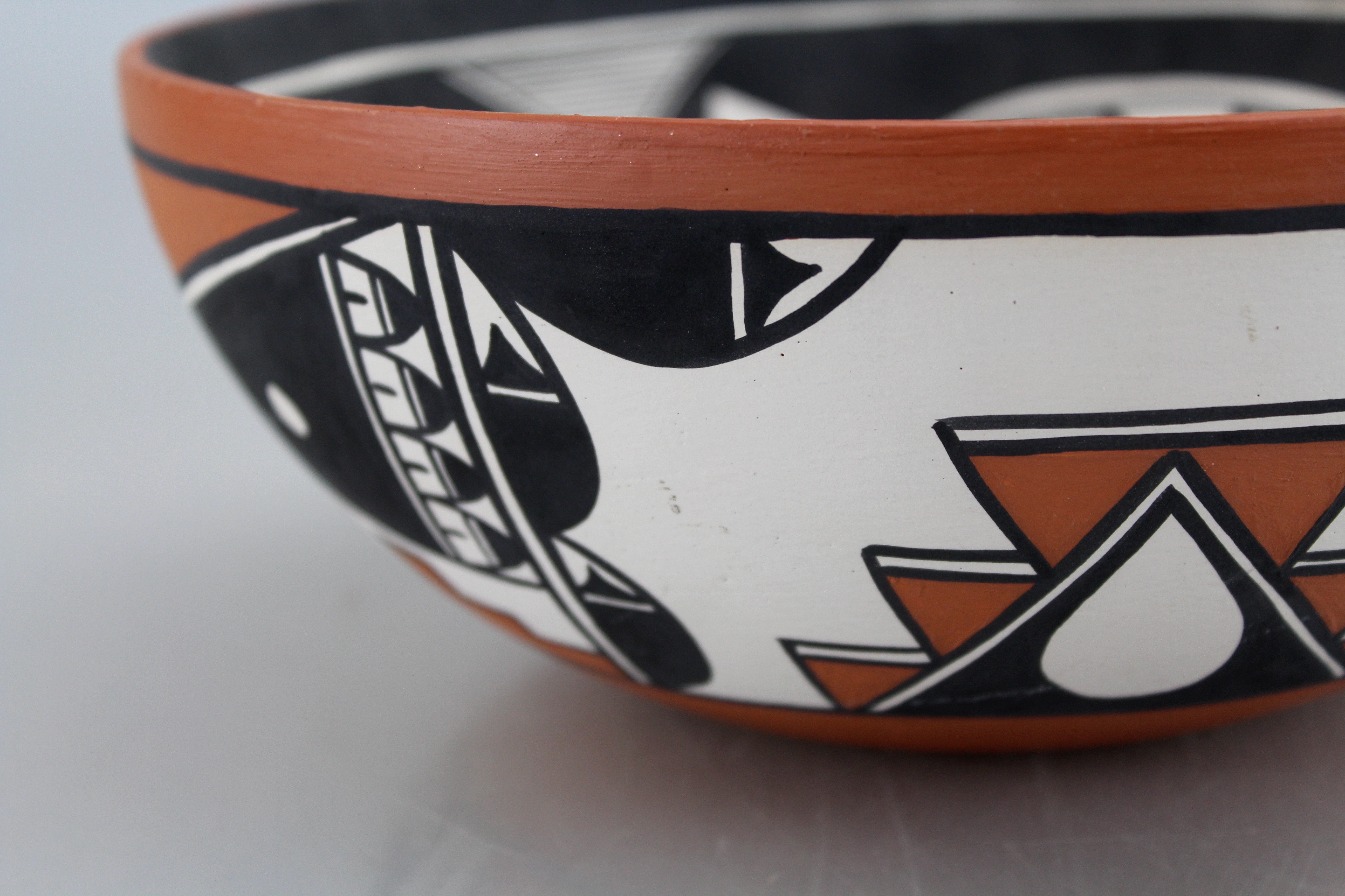 V.J.T. Jemez Pueblo Pottery Hummingbird Bowl Signed