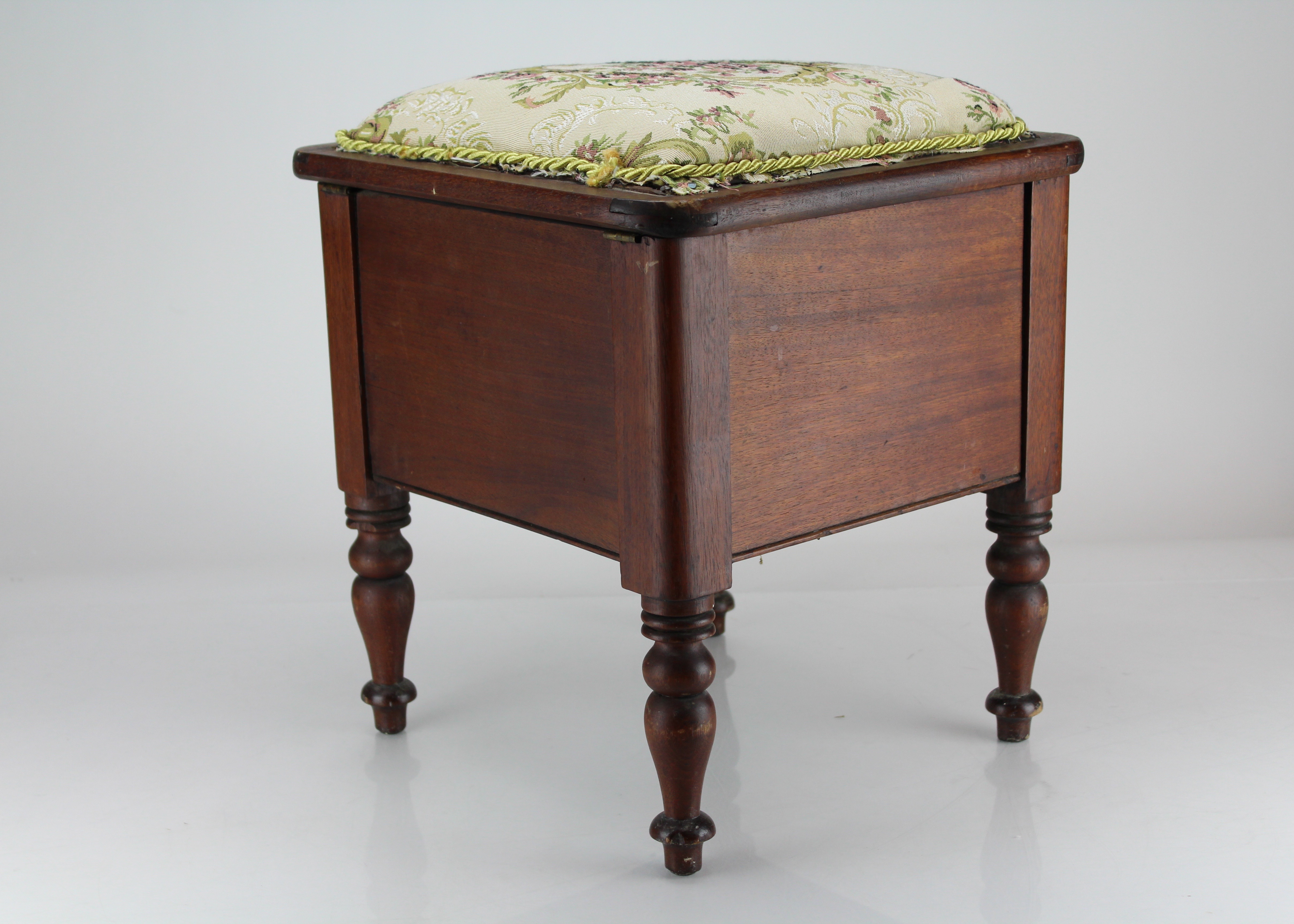 Vintage Handmade Upholstered Wooden Potty Chair