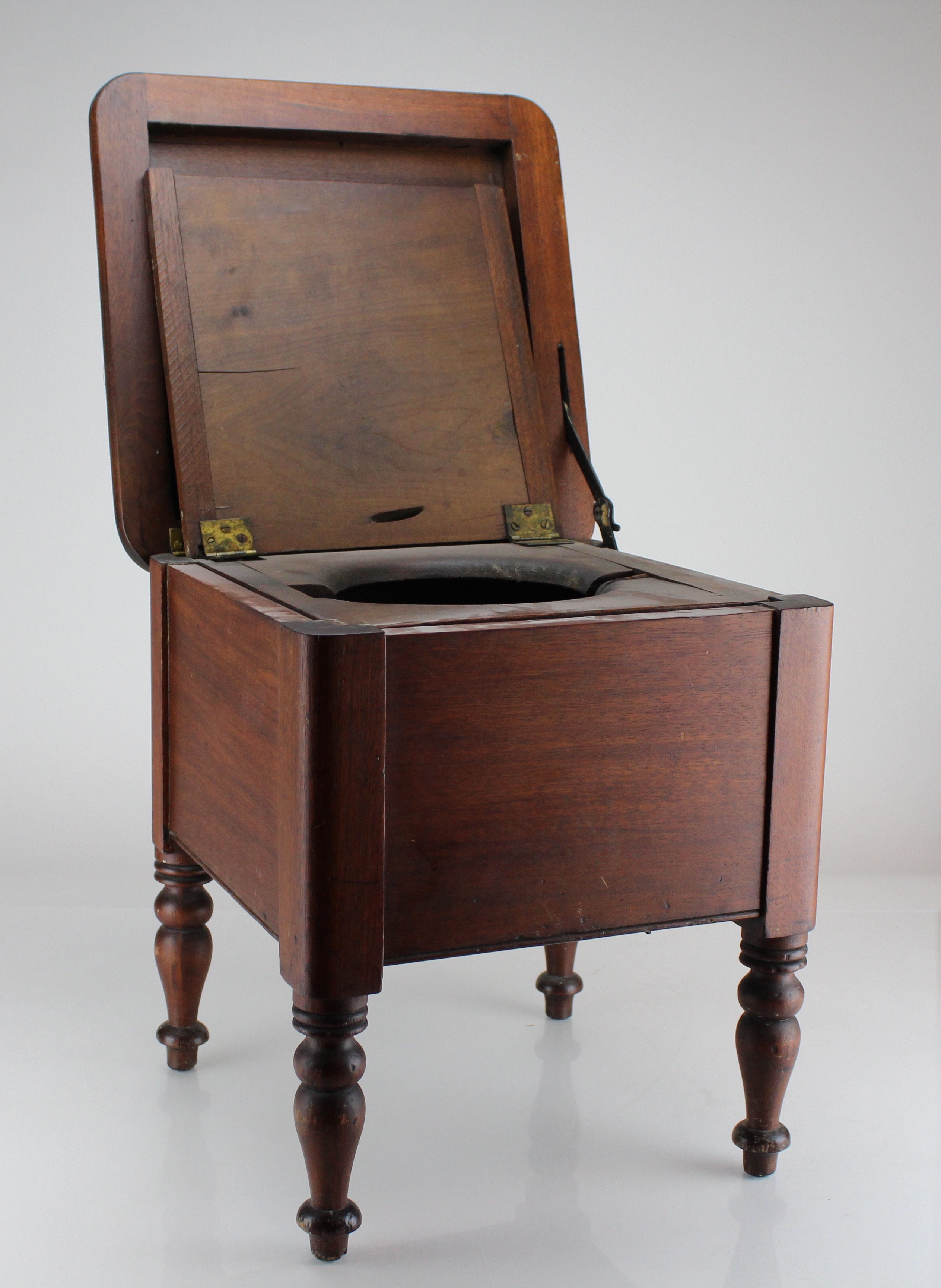 Vintage Handmade Upholstered Wooden Potty Chair