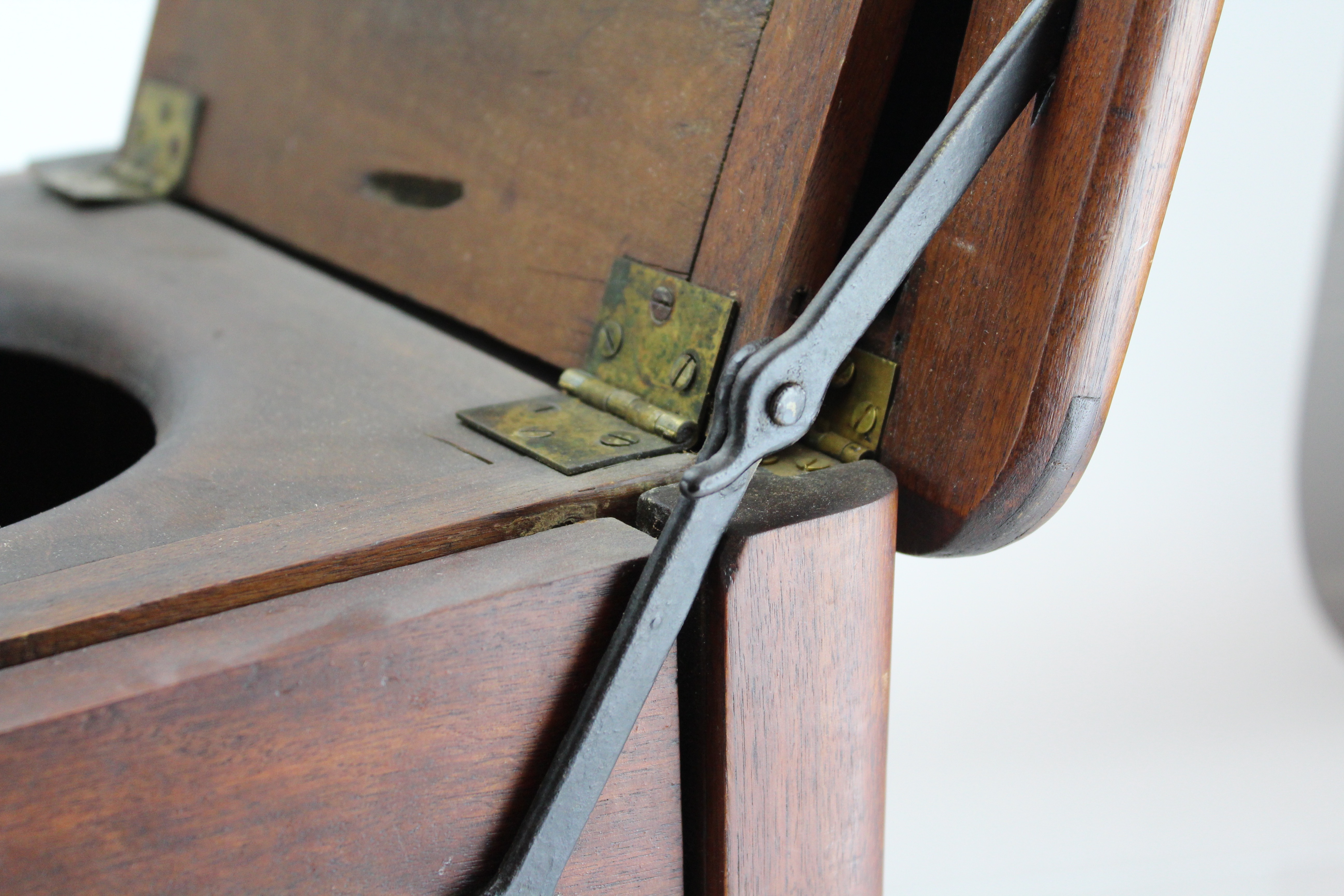 Vintage Handmade Upholstered Wooden Potty Chair