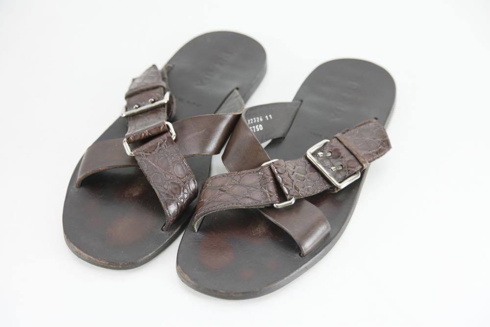 Mens Prada Crocodile and Calfskin Sandals