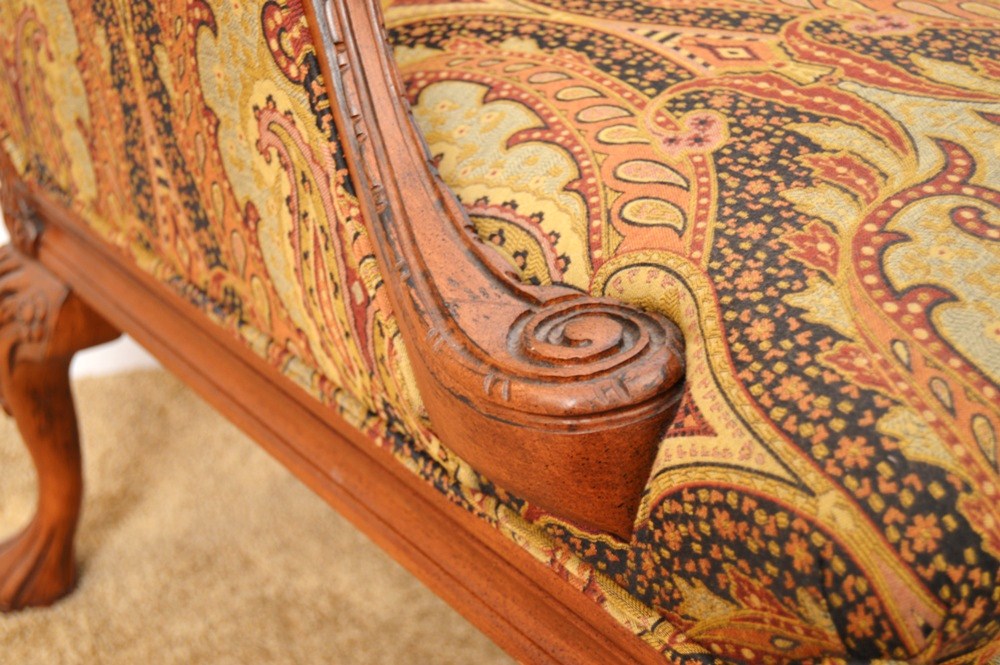 Drexel Heritage "Walter" Wingback Chair in Paisley Tapestry