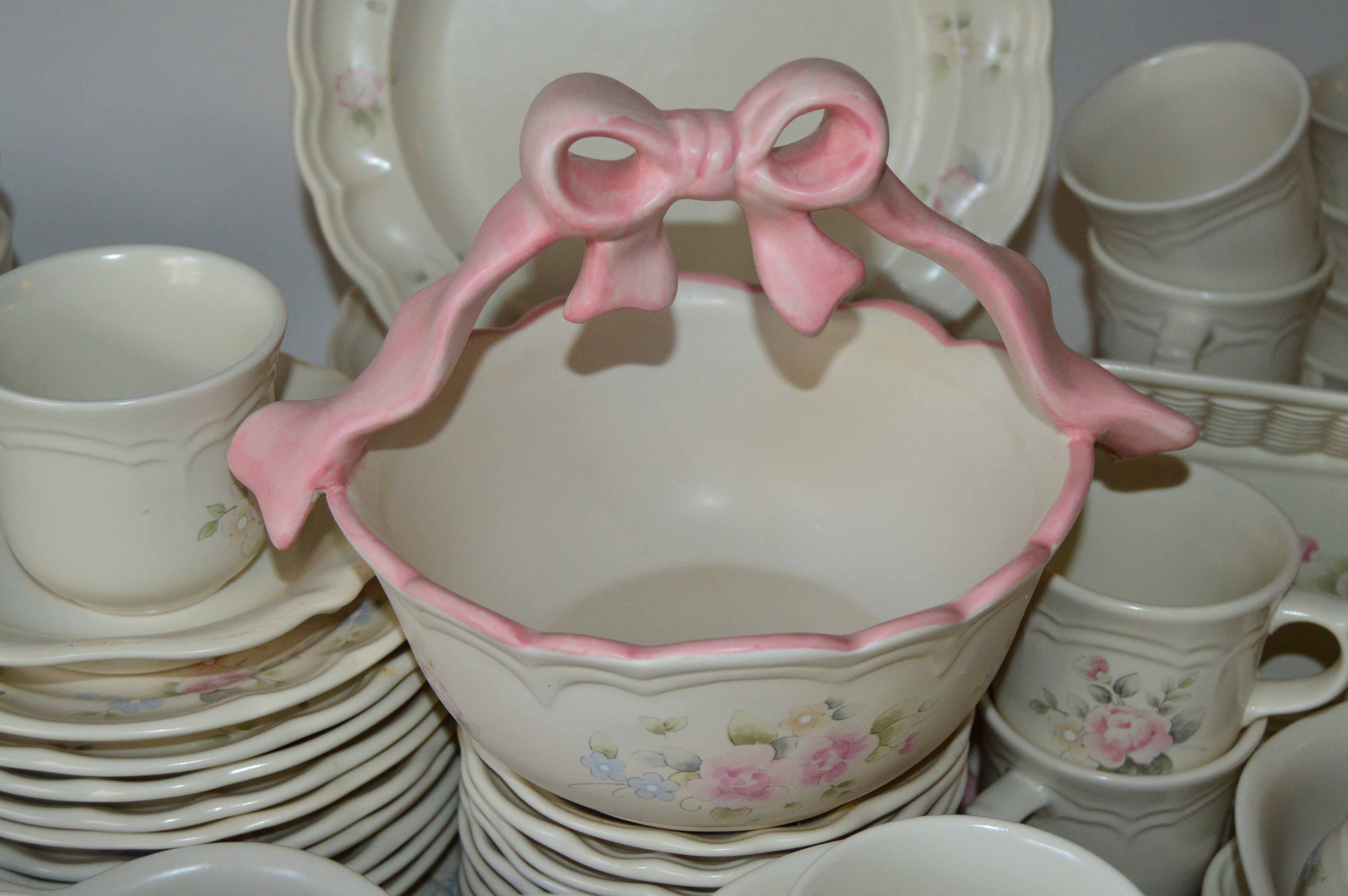 Collection of Vintage Pfaltzgraff Tea Rose Dishes