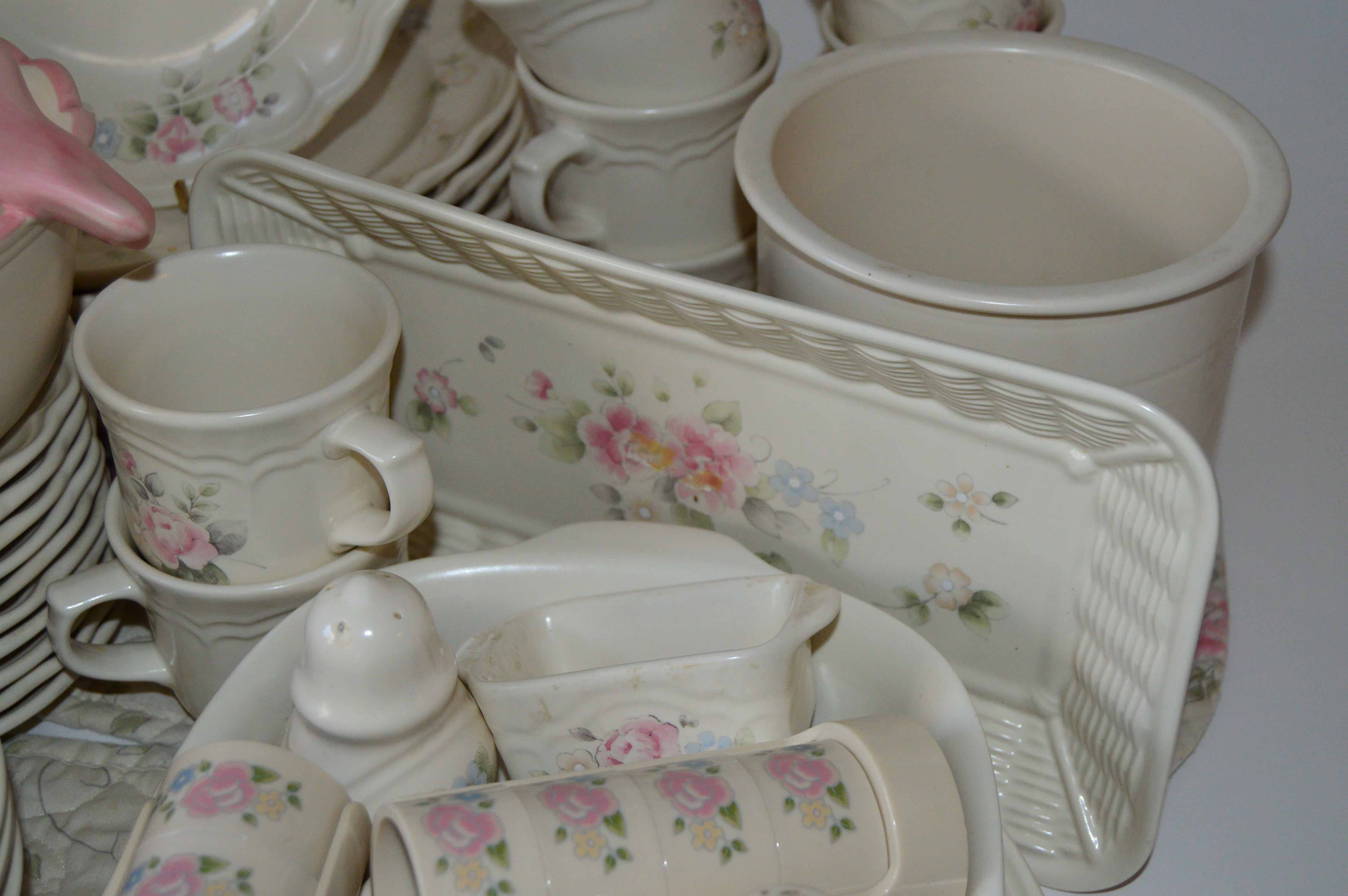 Collection of Vintage Pfaltzgraff Tea Rose Dishes