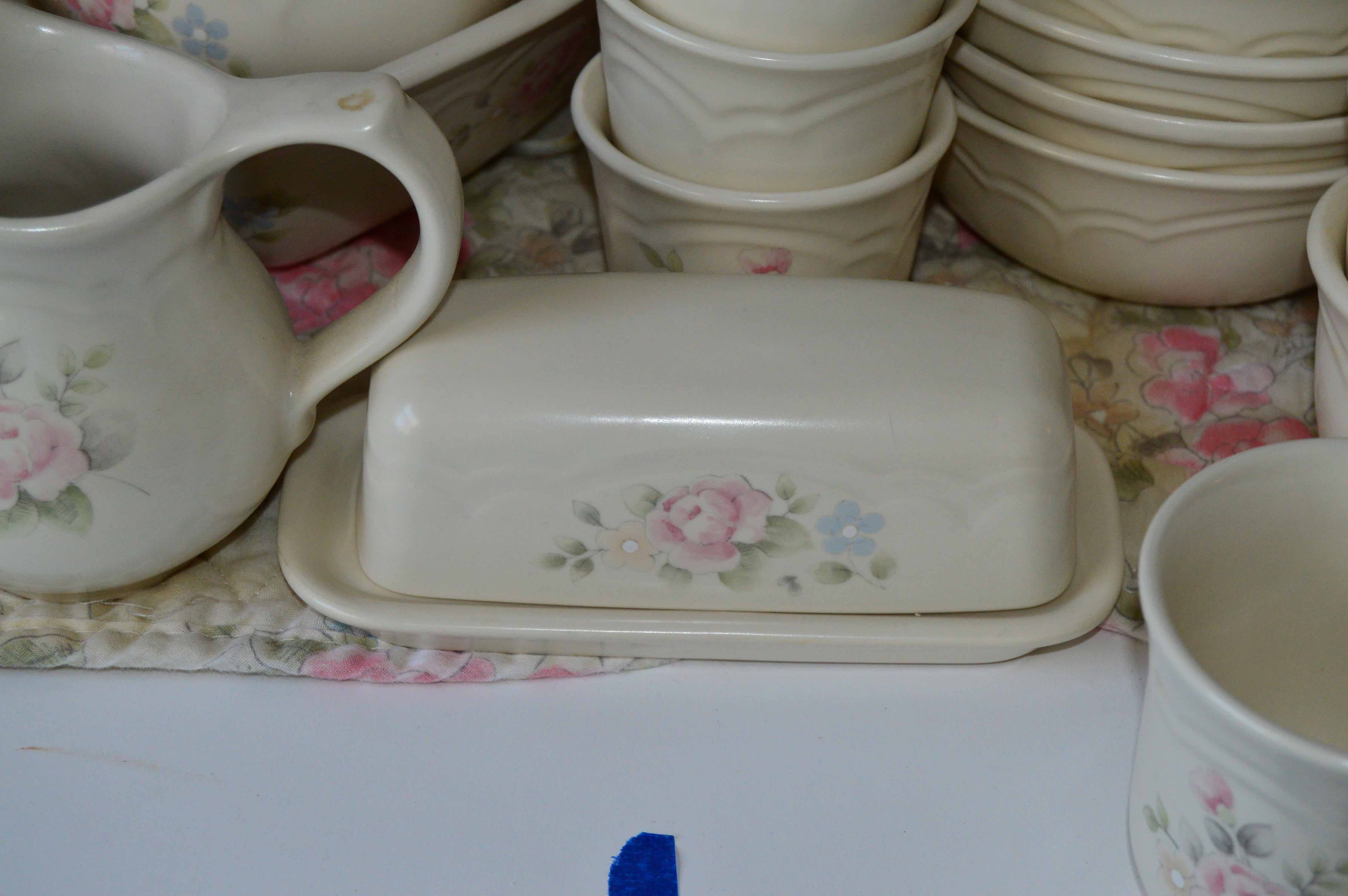 Collection of Vintage Pfaltzgraff Tea Rose Dishes