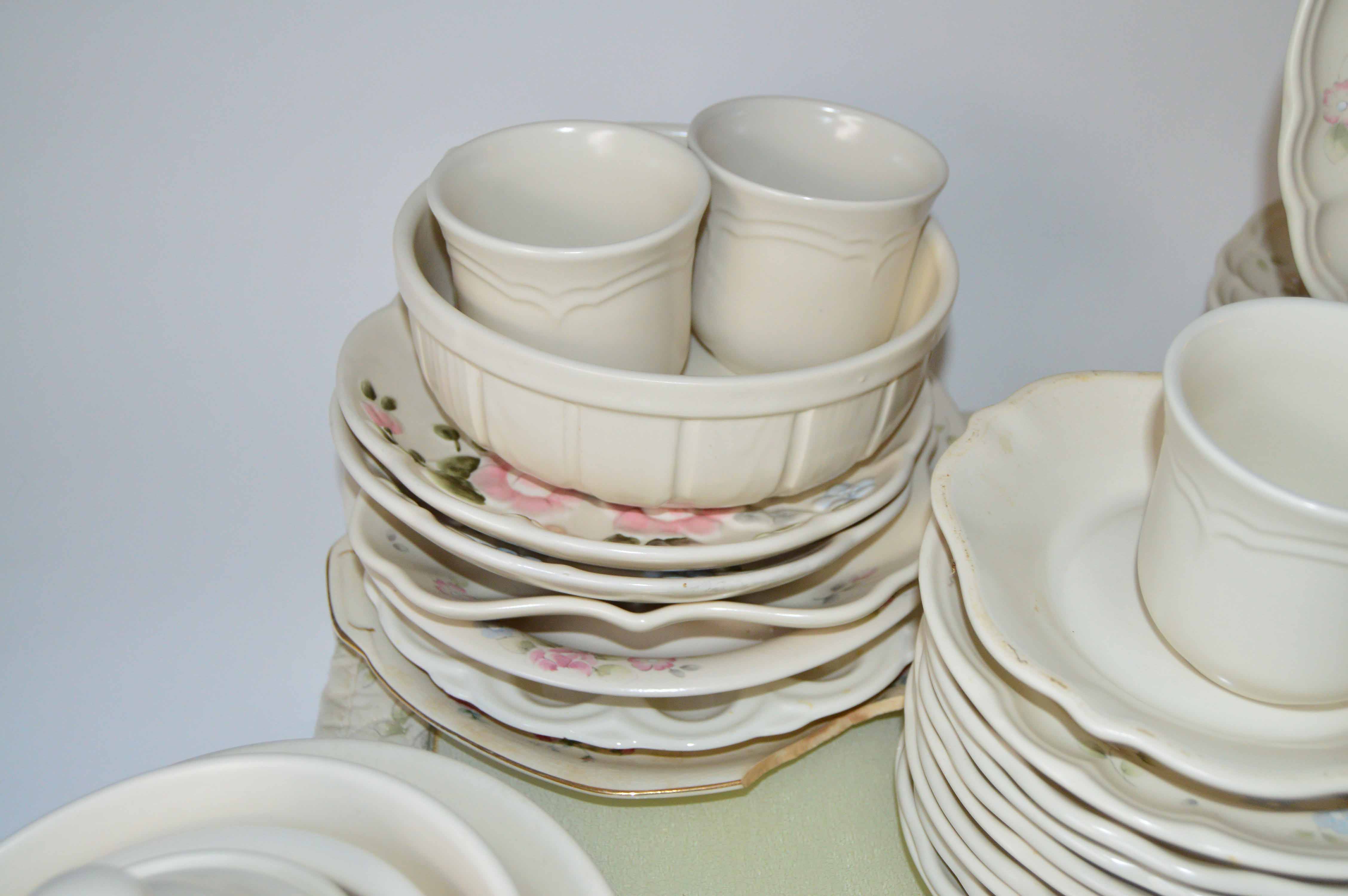 Collection of Vintage Pfaltzgraff Tea Rose Dishes