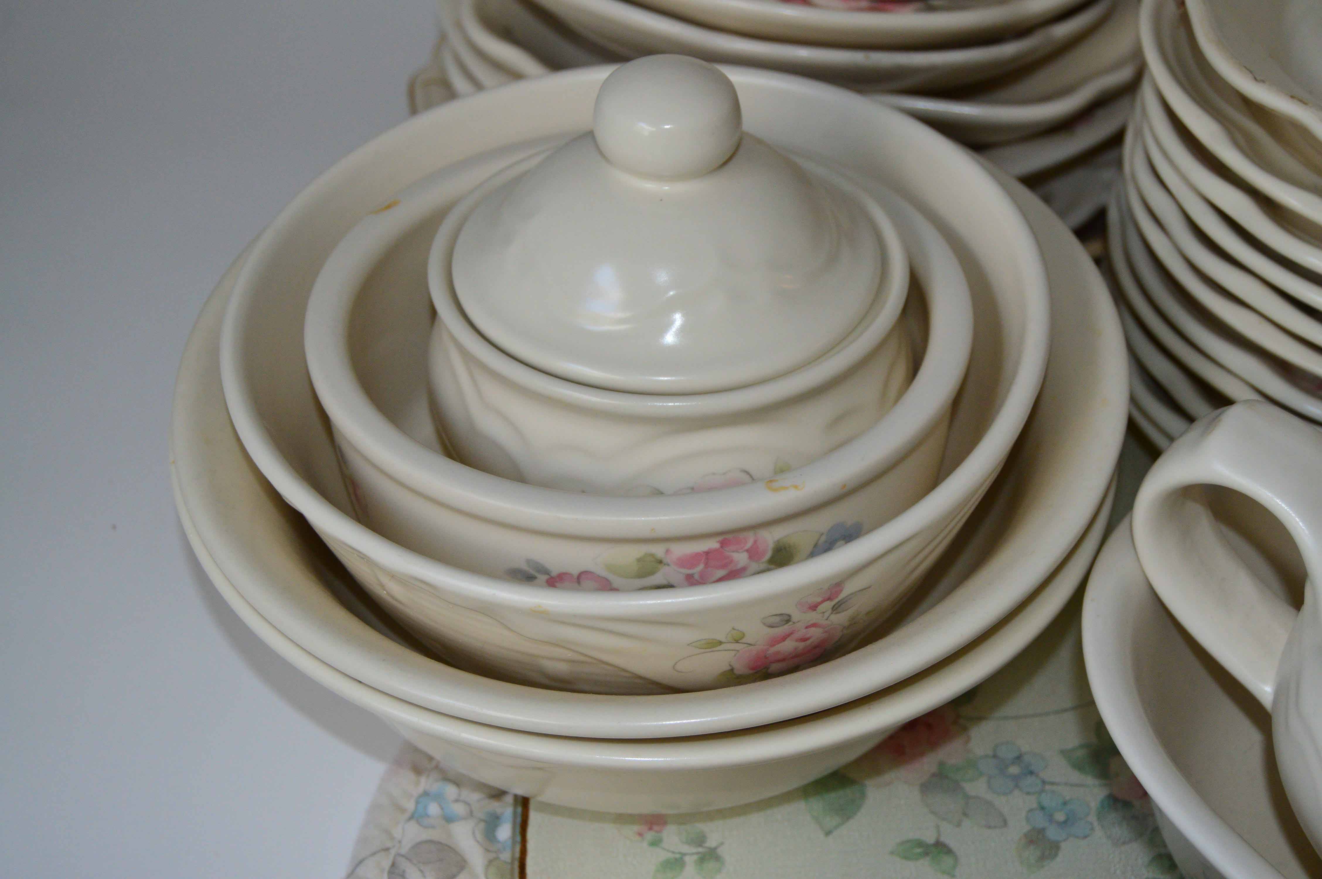 Collection of Vintage Pfaltzgraff Tea Rose Dishes