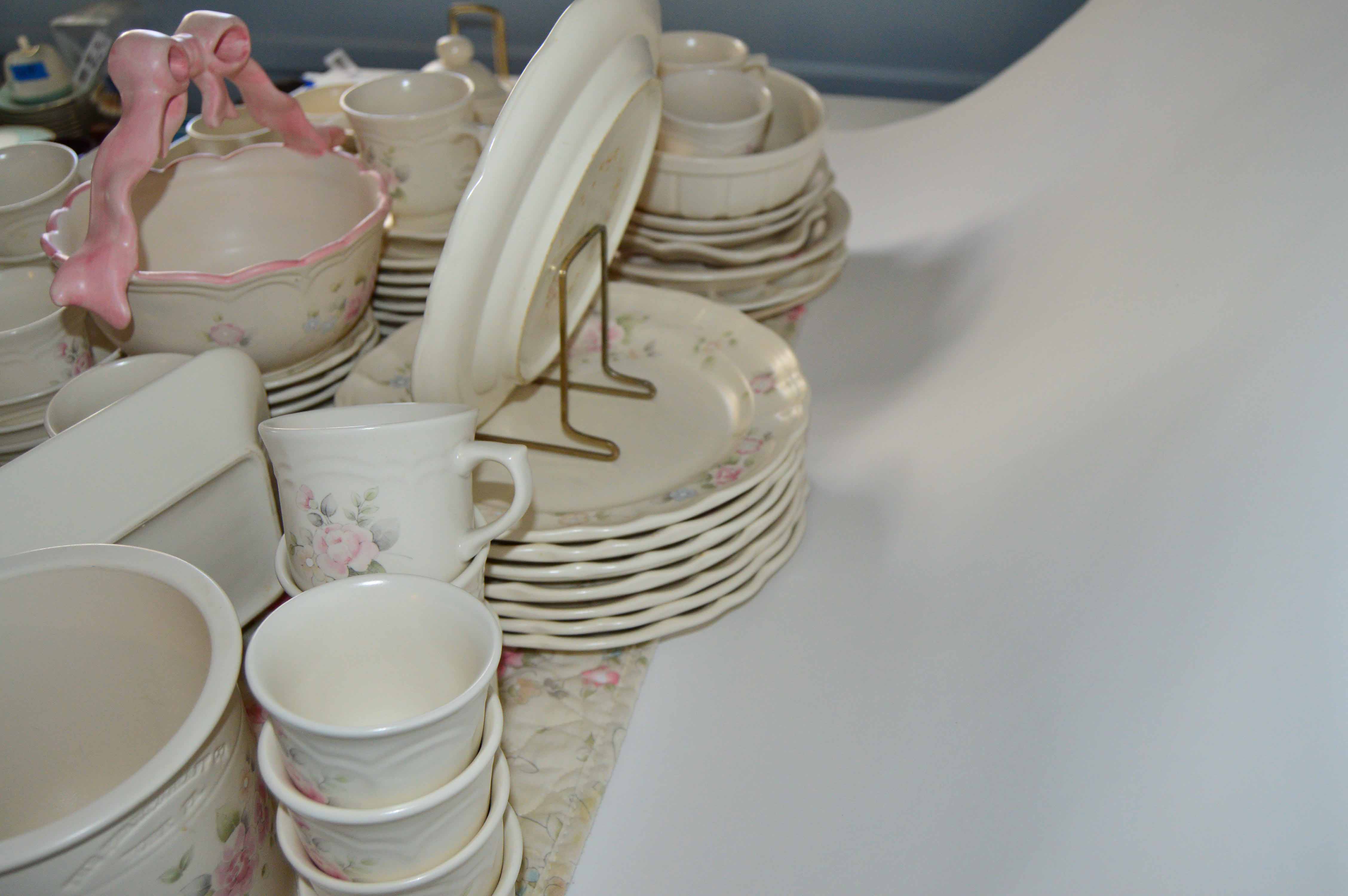 Collection of Vintage Pfaltzgraff Tea Rose Dishes