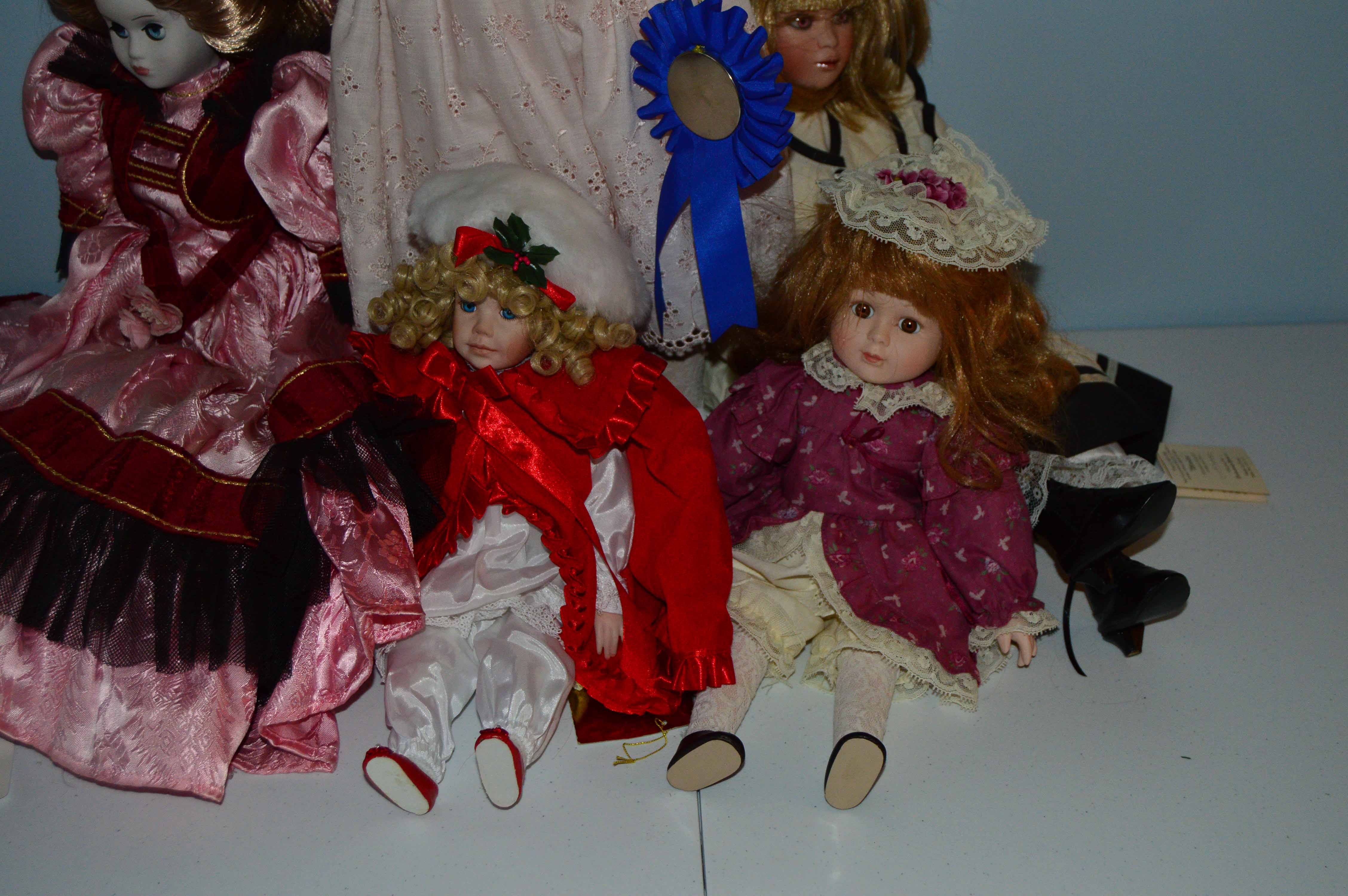 Assortment of Porcelain Dolls