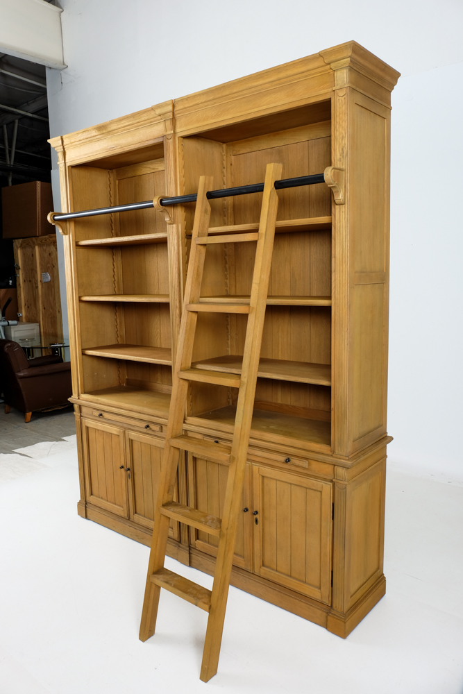 Arhaus Athens Library Bookcase with Ladder