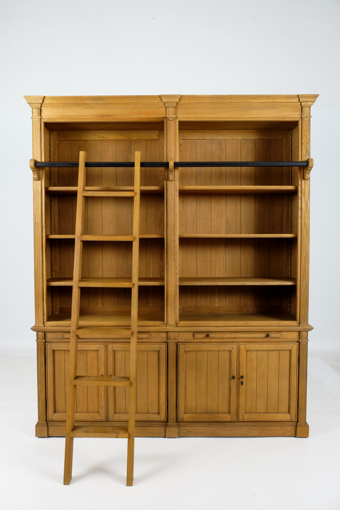 Arhaus Athens Library Bookcase with Ladder