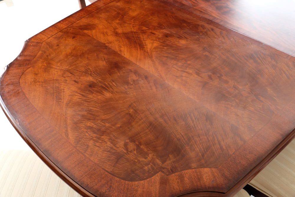 Broyhill Dining Table and Eight Chippendale Style Chairs