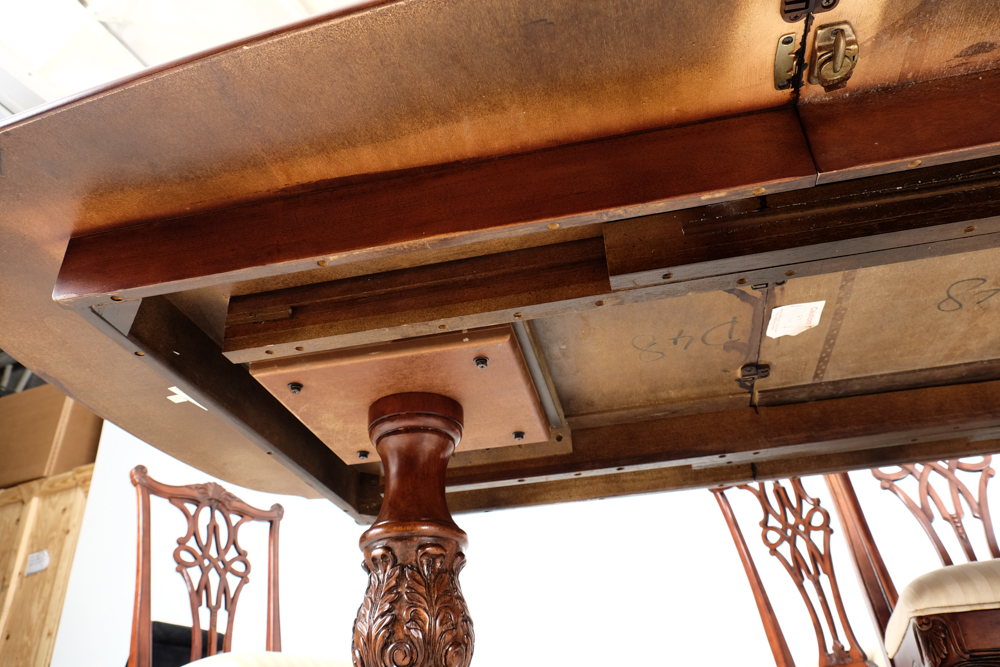 Broyhill Dining Table and Eight Chippendale Style Chairs