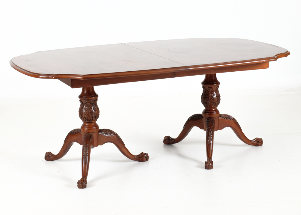 Broyhill Dining Table and Eight Chippendale Style Chairs