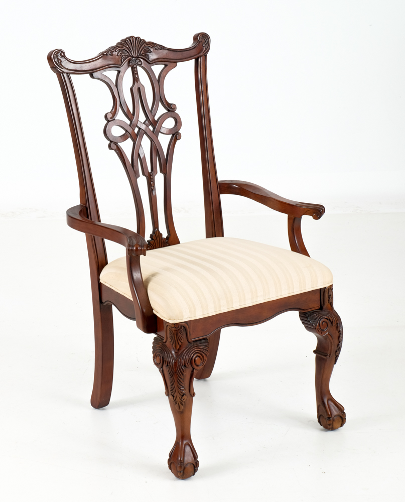 Broyhill Dining Table and Eight Chippendale Style Chairs