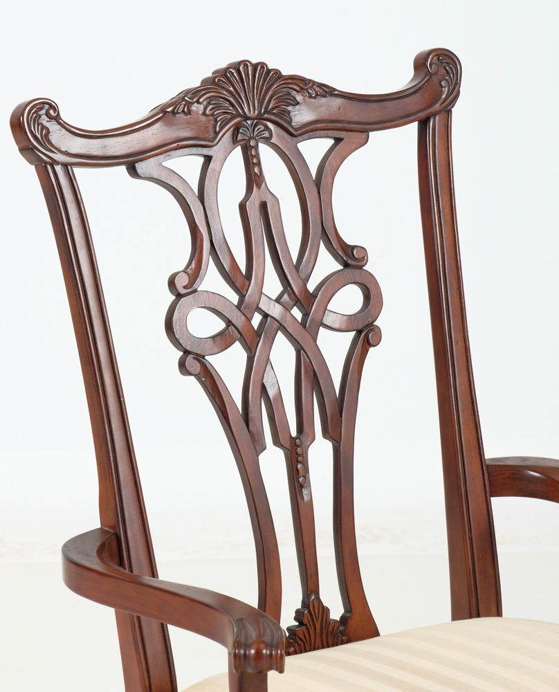 Broyhill Dining Table and Eight Chippendale Style Chairs