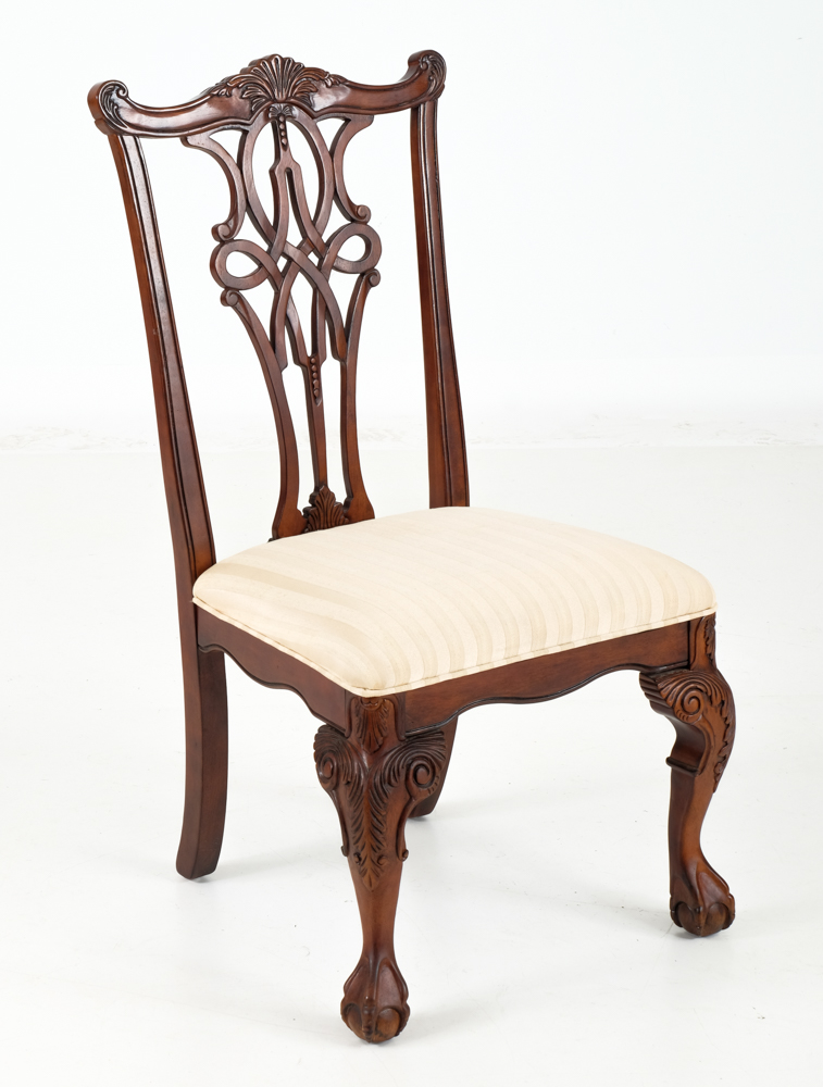 Broyhill Dining Table and Eight Chippendale Style Chairs