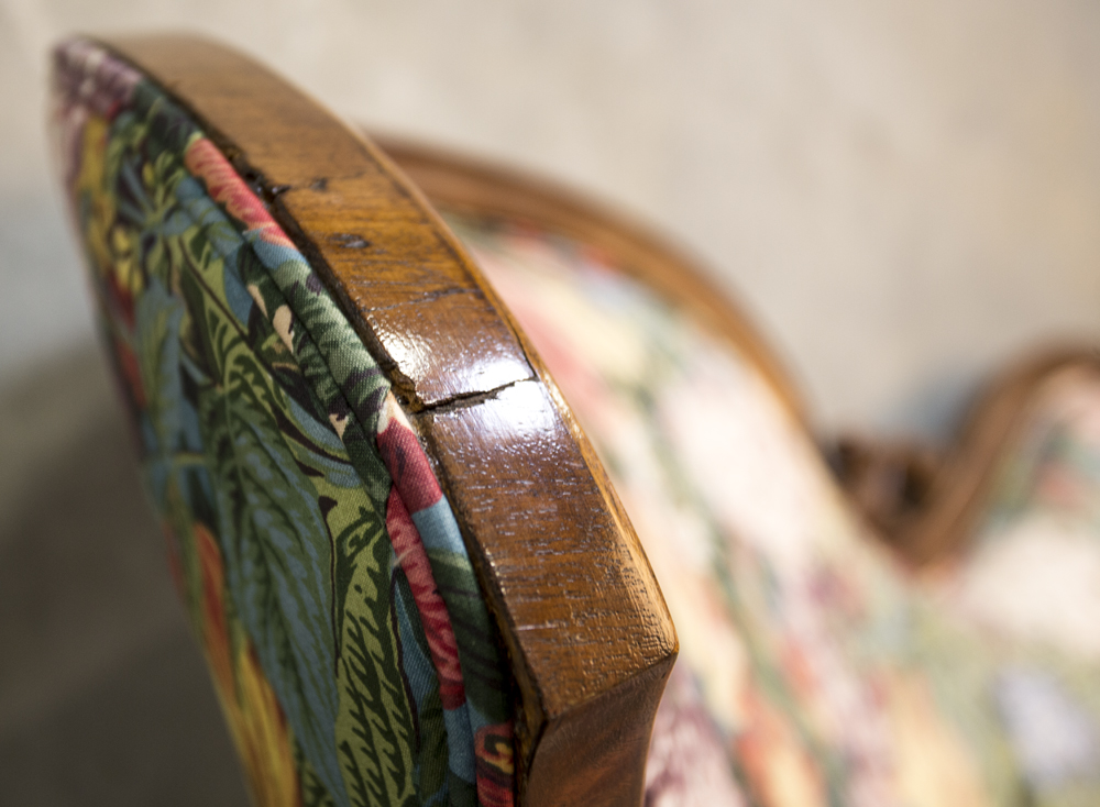 Victorian Sofa with Floral Upholstery