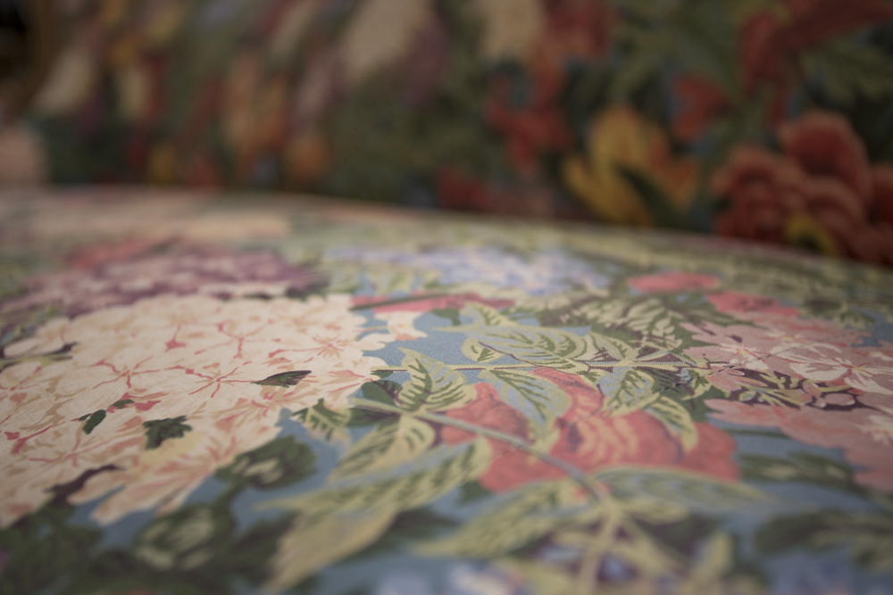 Victorian Sofa with Floral Upholstery