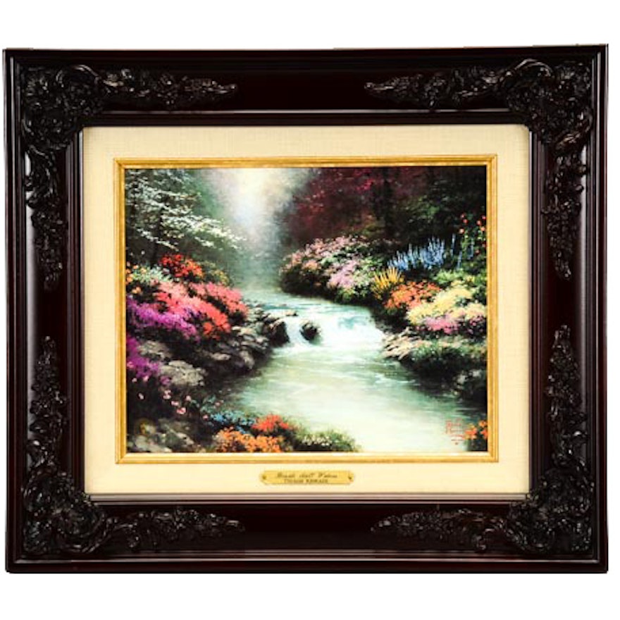 Thomas Kinkade Print On Canvas "Beside Still Waters"