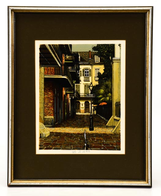 Pair of Paul De la Fille Lithographs of New Orleans