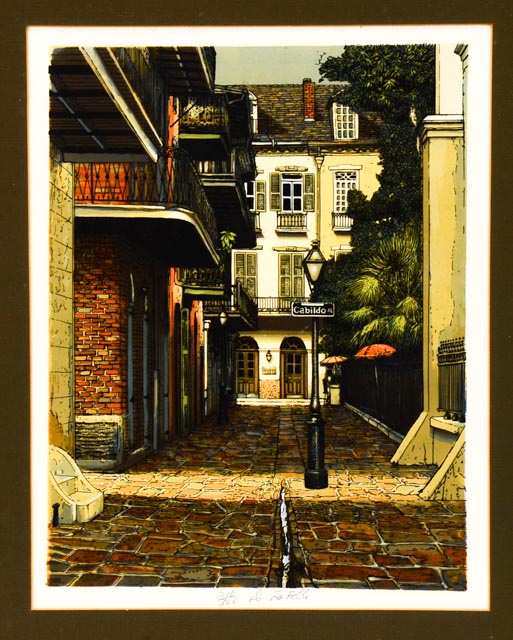 Pair of Paul De la Fille Lithographs of New Orleans