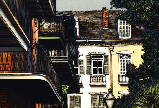 Pair of Paul De la Fille Lithographs of New Orleans