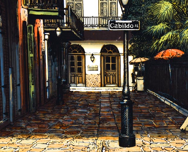 Pair of Paul De la Fille Lithographs of New Orleans