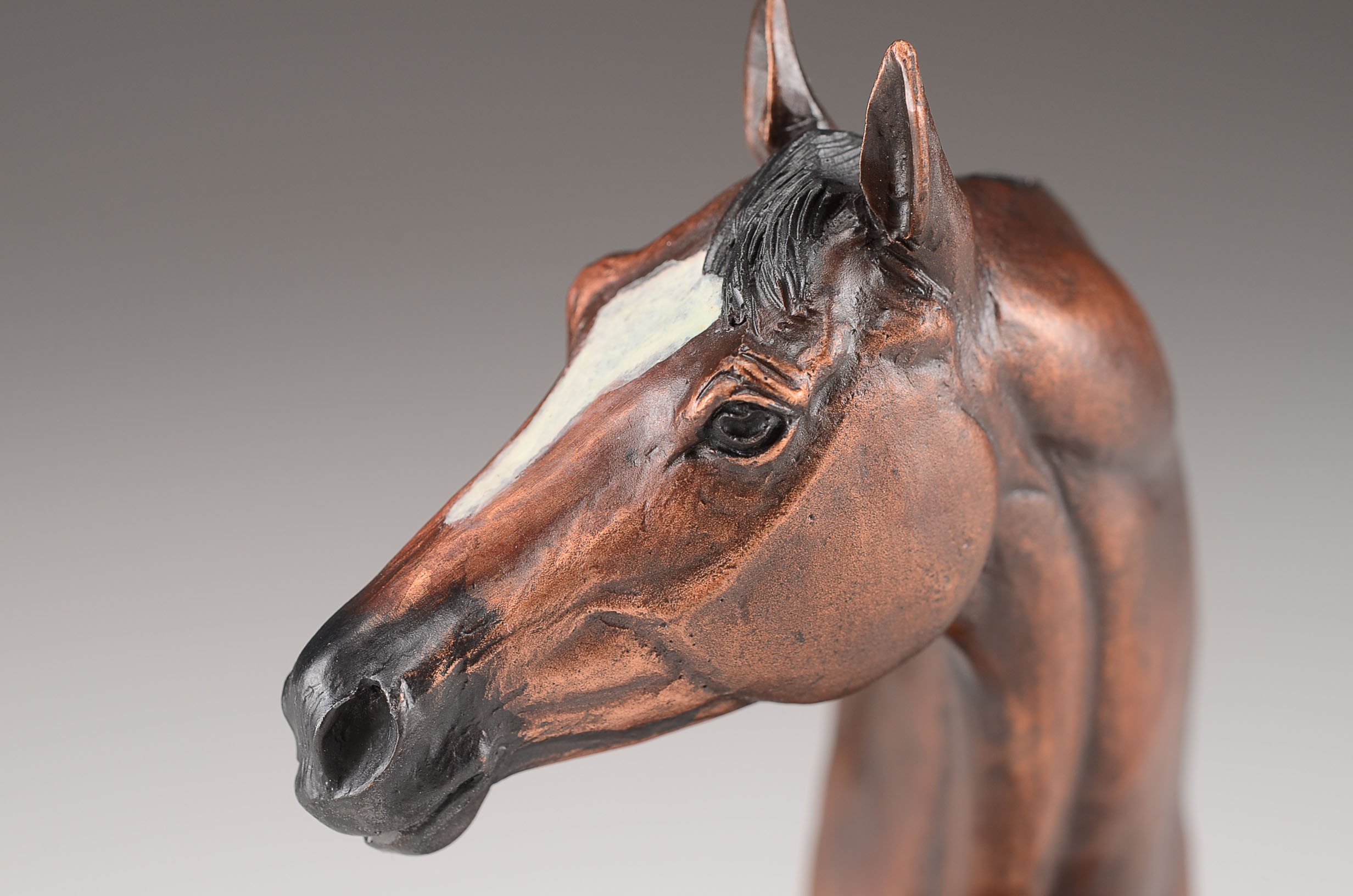 Pewter Horse Head Statuary