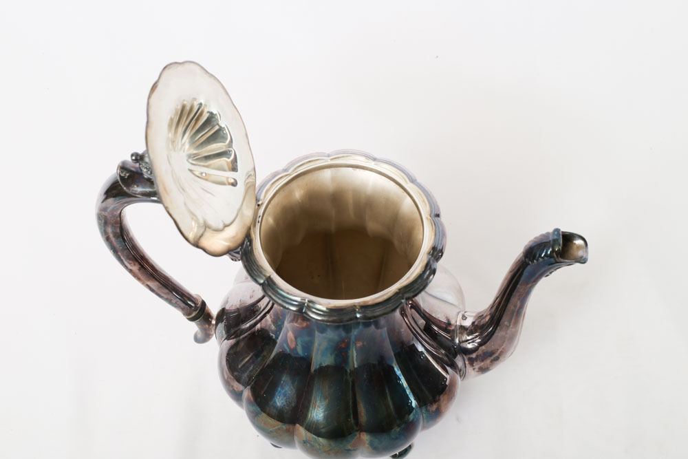 Sheffield Melon Silver Plate Tea and Coffee Service